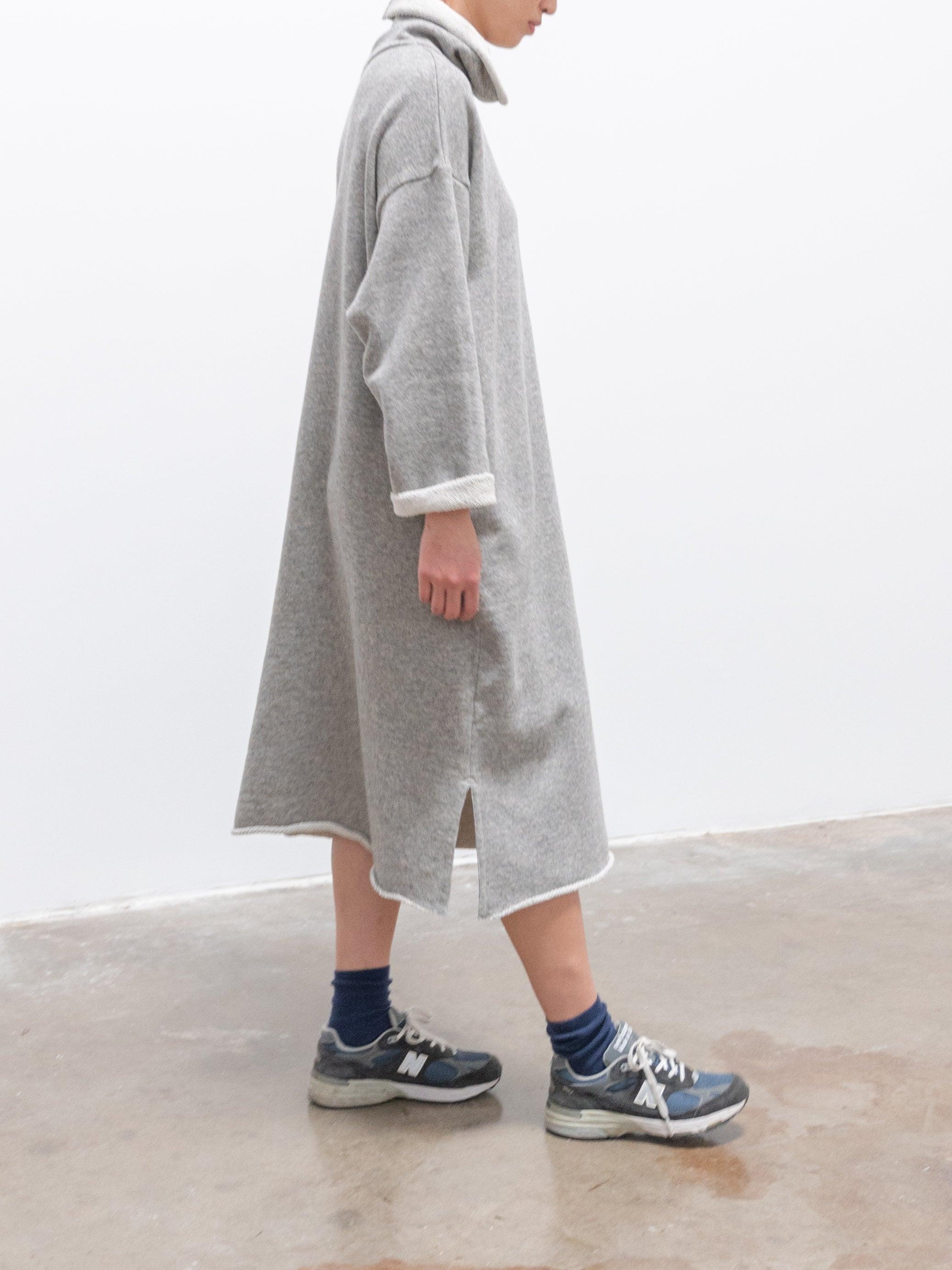 Namu Shop - Maillot Wool Sweat Turtleneck Dress - Gray