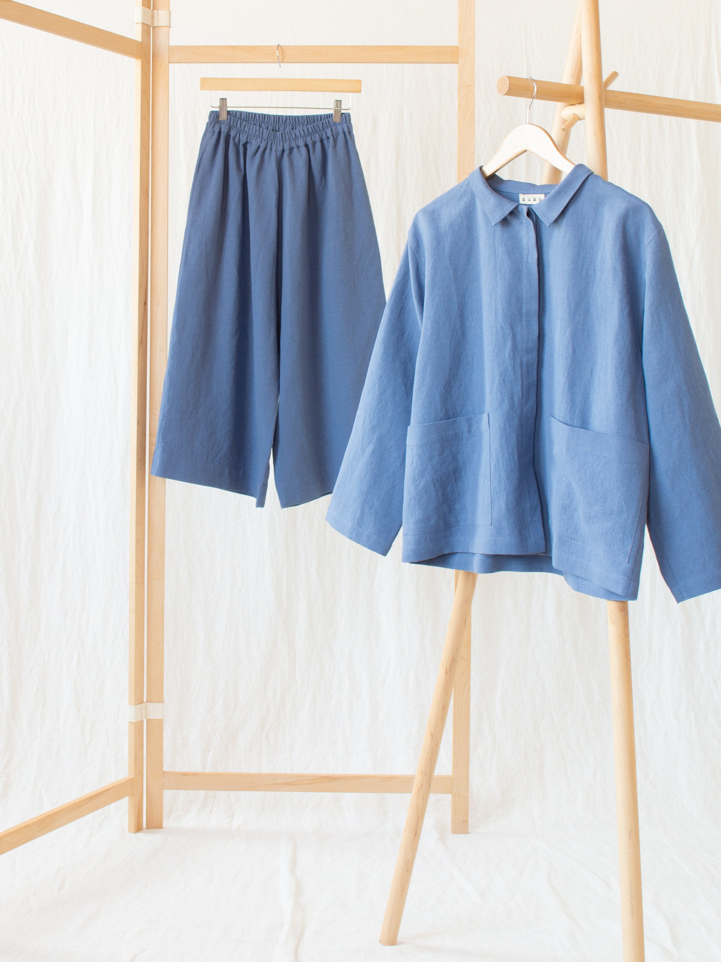 Namu Shop - muku Li / Co Wide Leg Pants - Pale Indigo