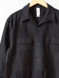 Namu Shop - Niche Crazy Lace Open Collar Shirt - Black