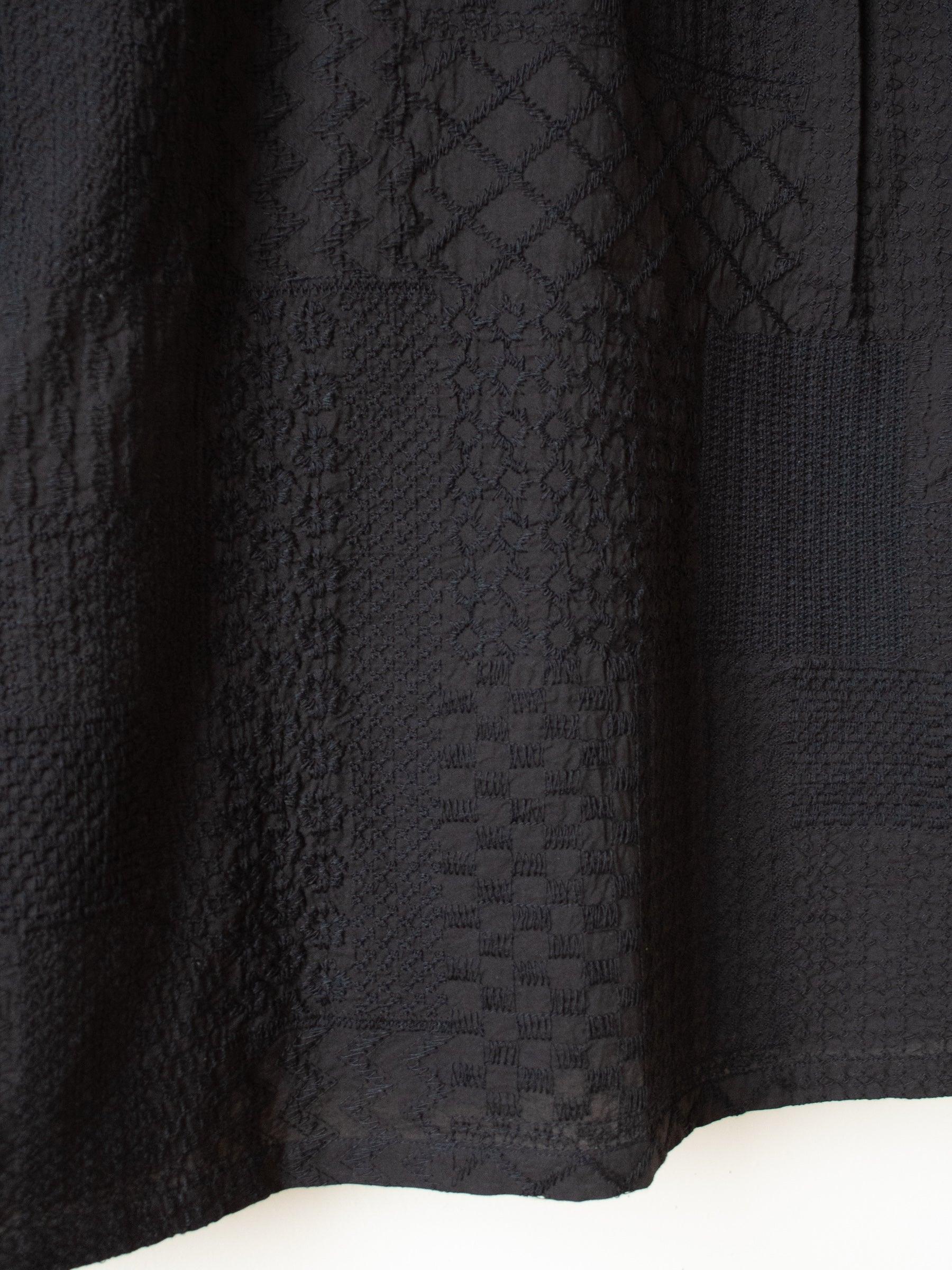 Namu Shop - Niche Crazy Lace Open Collar Shirt - Black