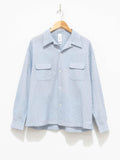 Namu Shop - Niche Crazy Lace Open Collar Shirt - Sax