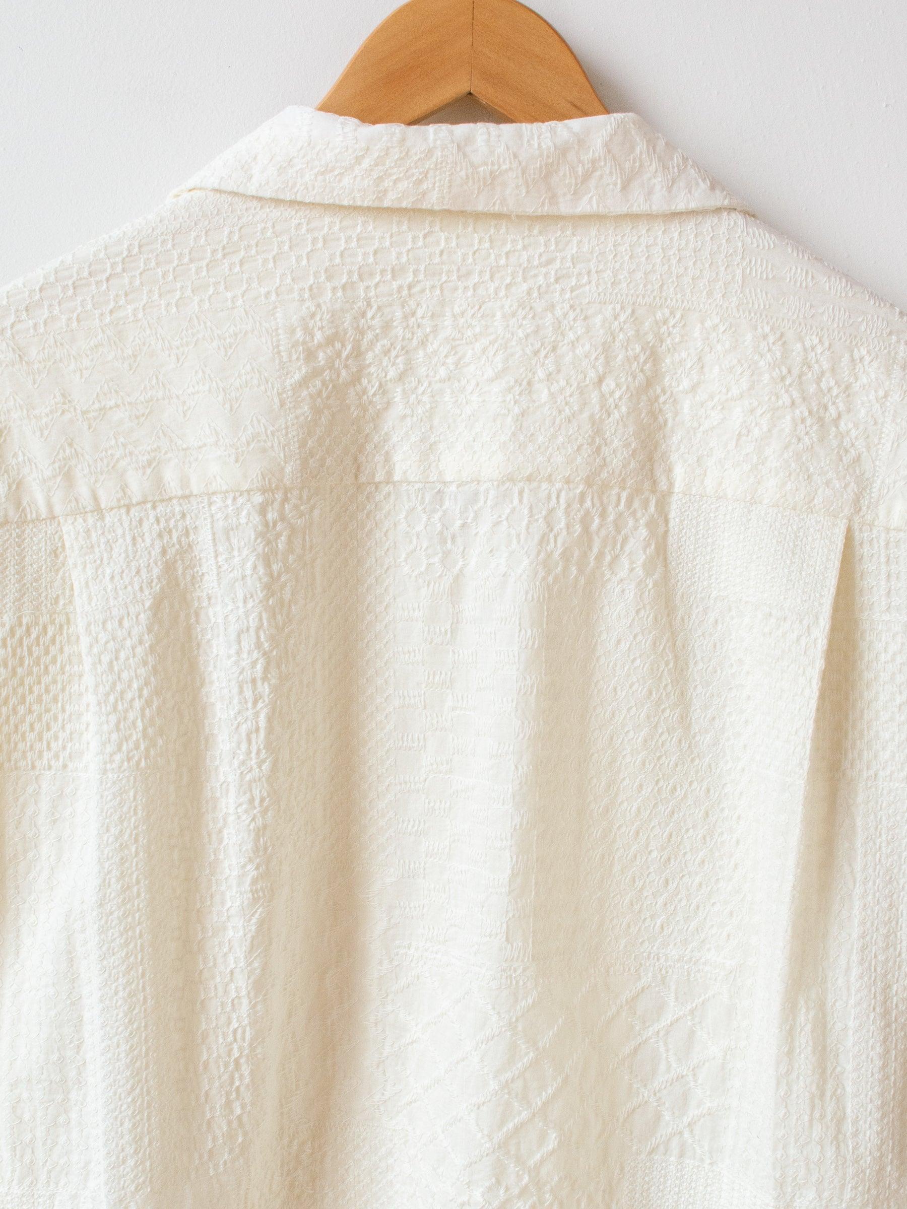 Namu Shop - Niche Crazy Lace Open Collar Shirt - White