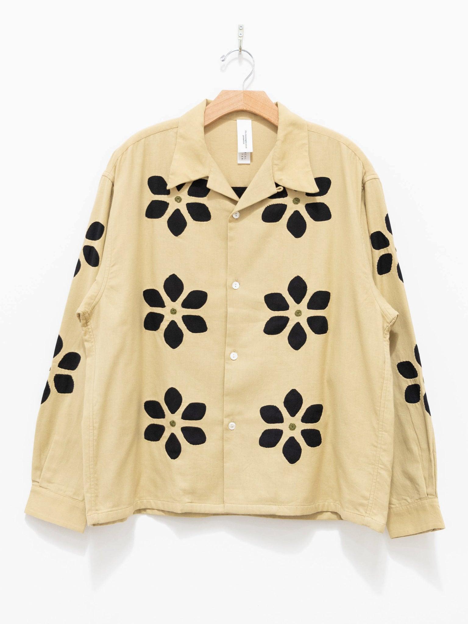 Open Twill Beige Work - - Niche Shirt Flower Collar Shop Namu Cut