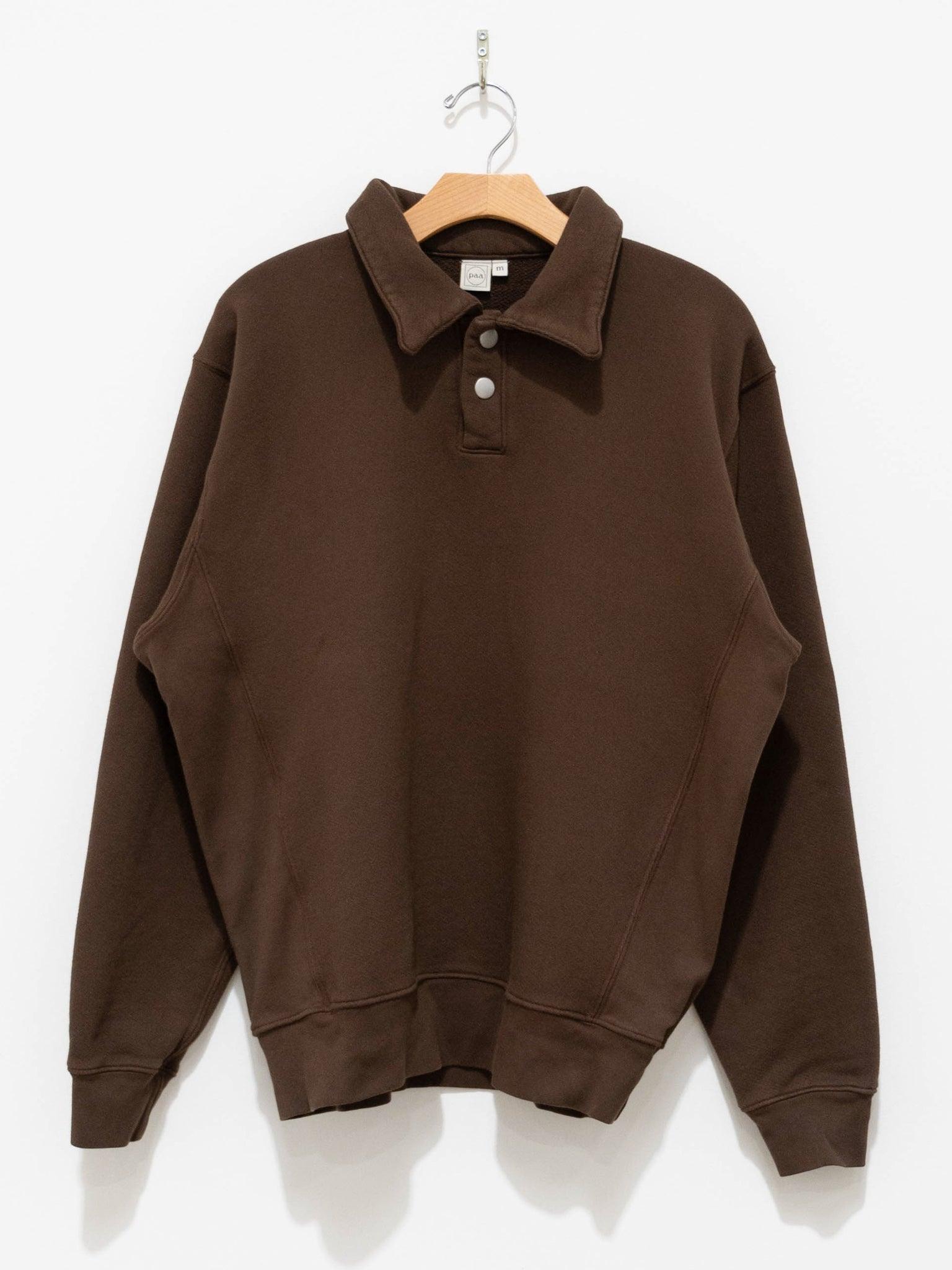 Namu Shop - paa LS Polo Sweatshirt Two - Coffee