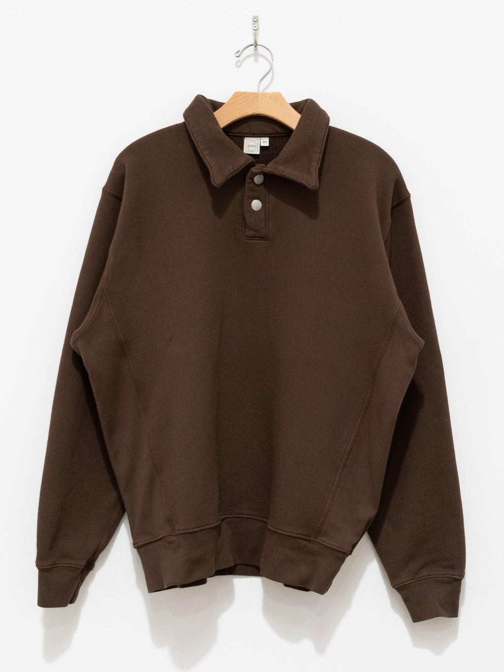 Namu Shop - paa LS Polo Sweatshirt Two - Coffee