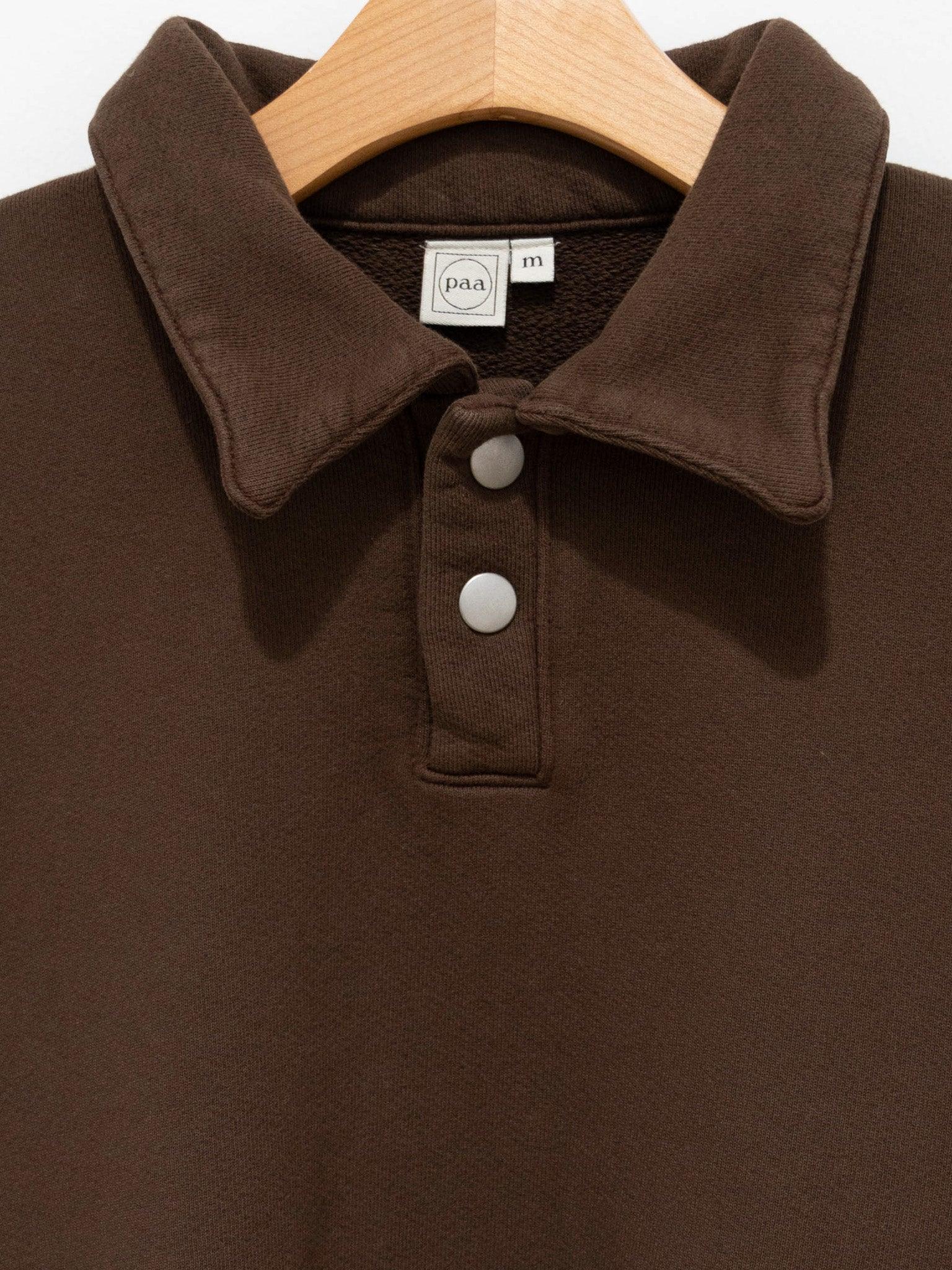 Namu Shop - paa LS Polo Sweatshirt Two - Coffee