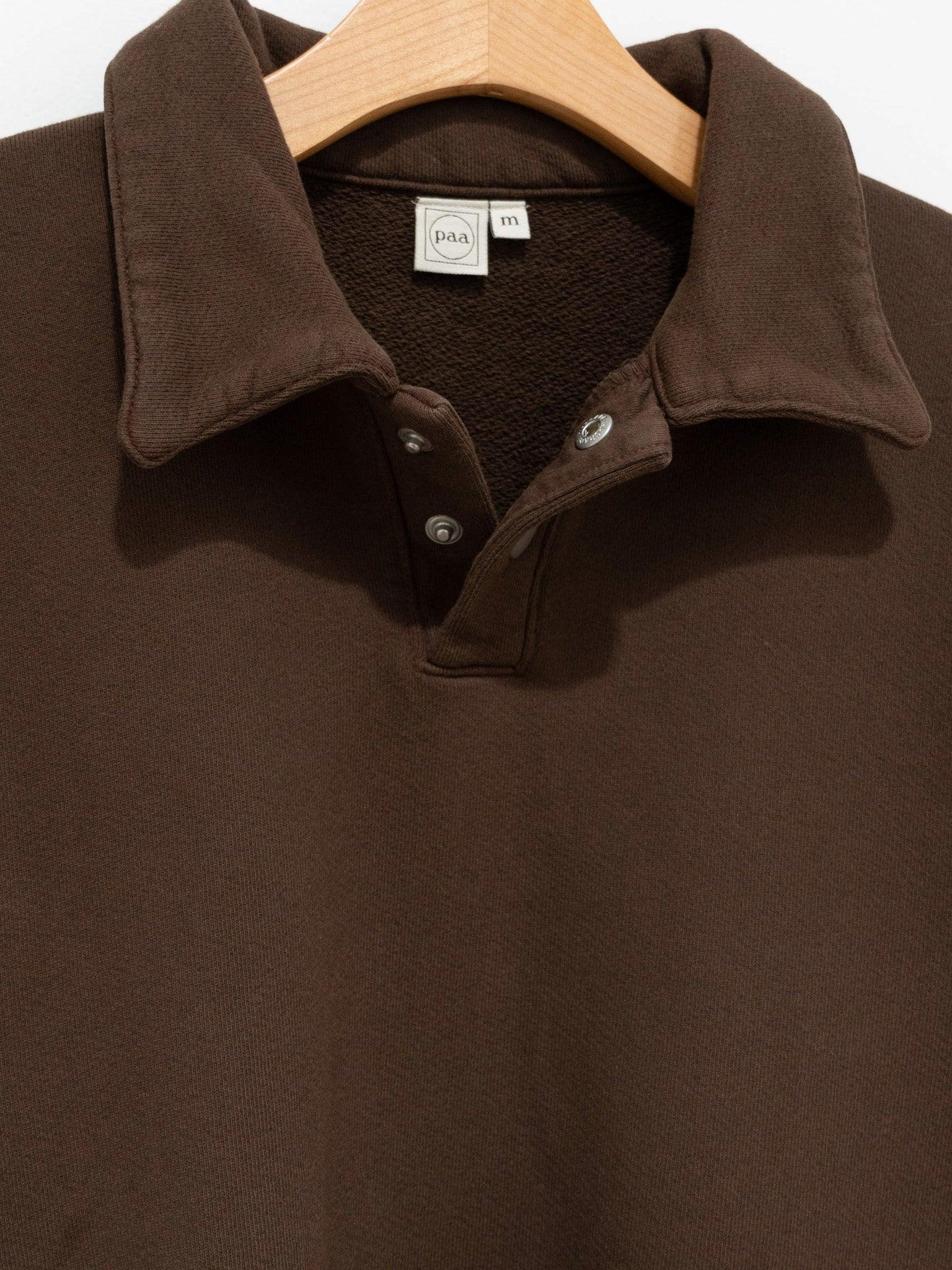 Namu Shop - paa LS Polo Sweatshirt Two - Coffee