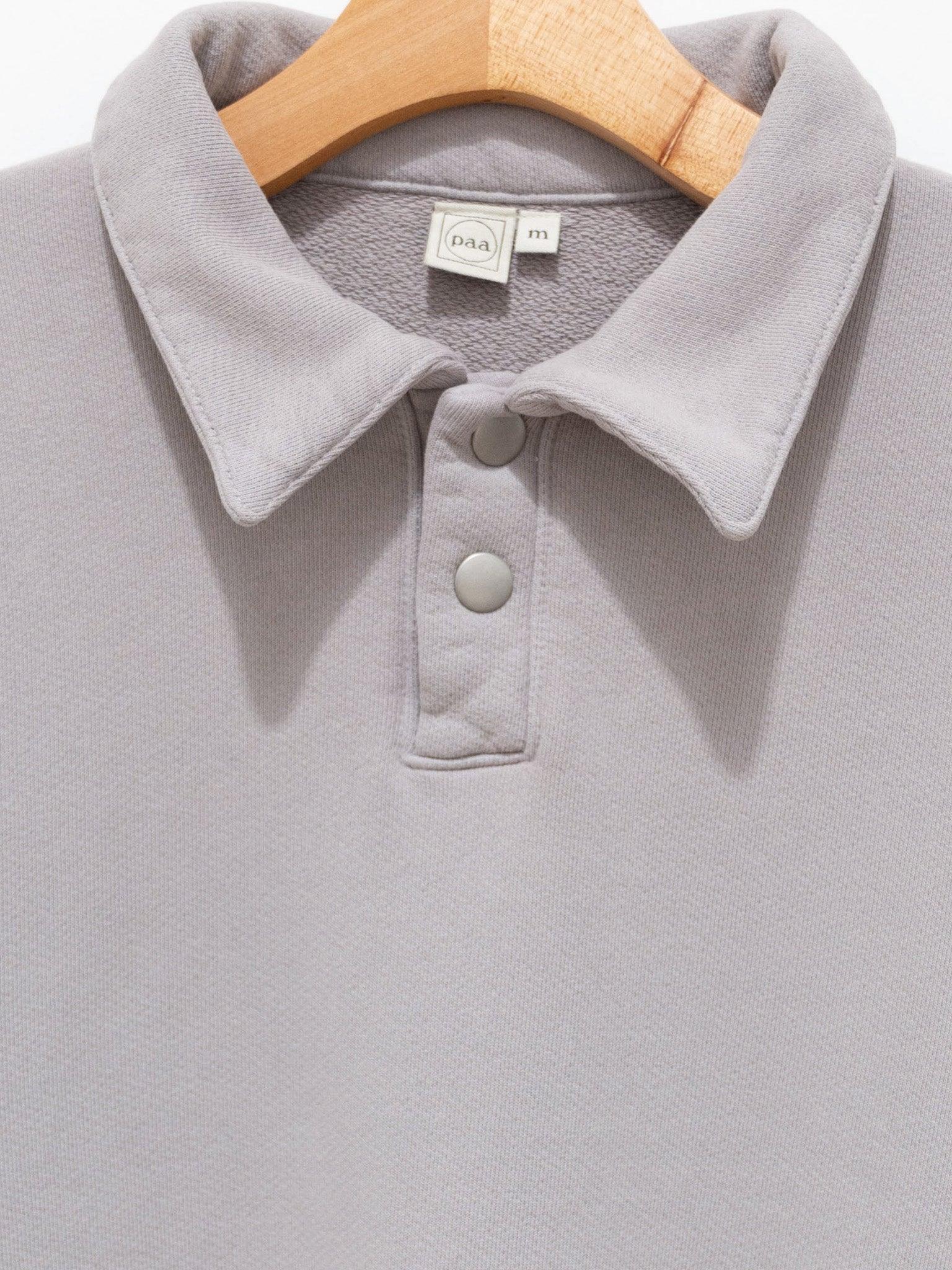 Namu Shop - paa LS Polo Sweatshirt Two - Gray