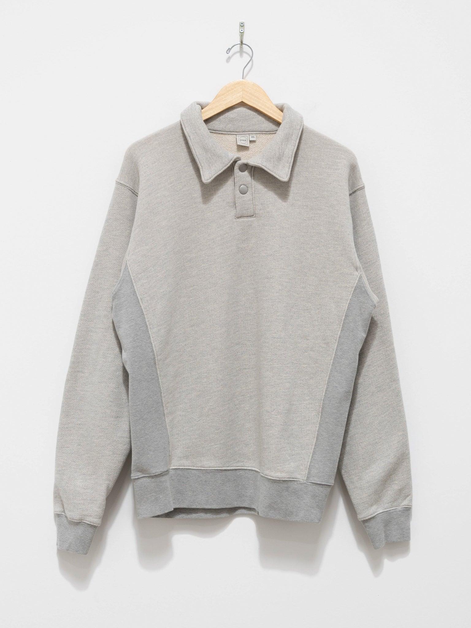 Namu Shop - paa LS Polo Sweatshirt Two - Heather Gray