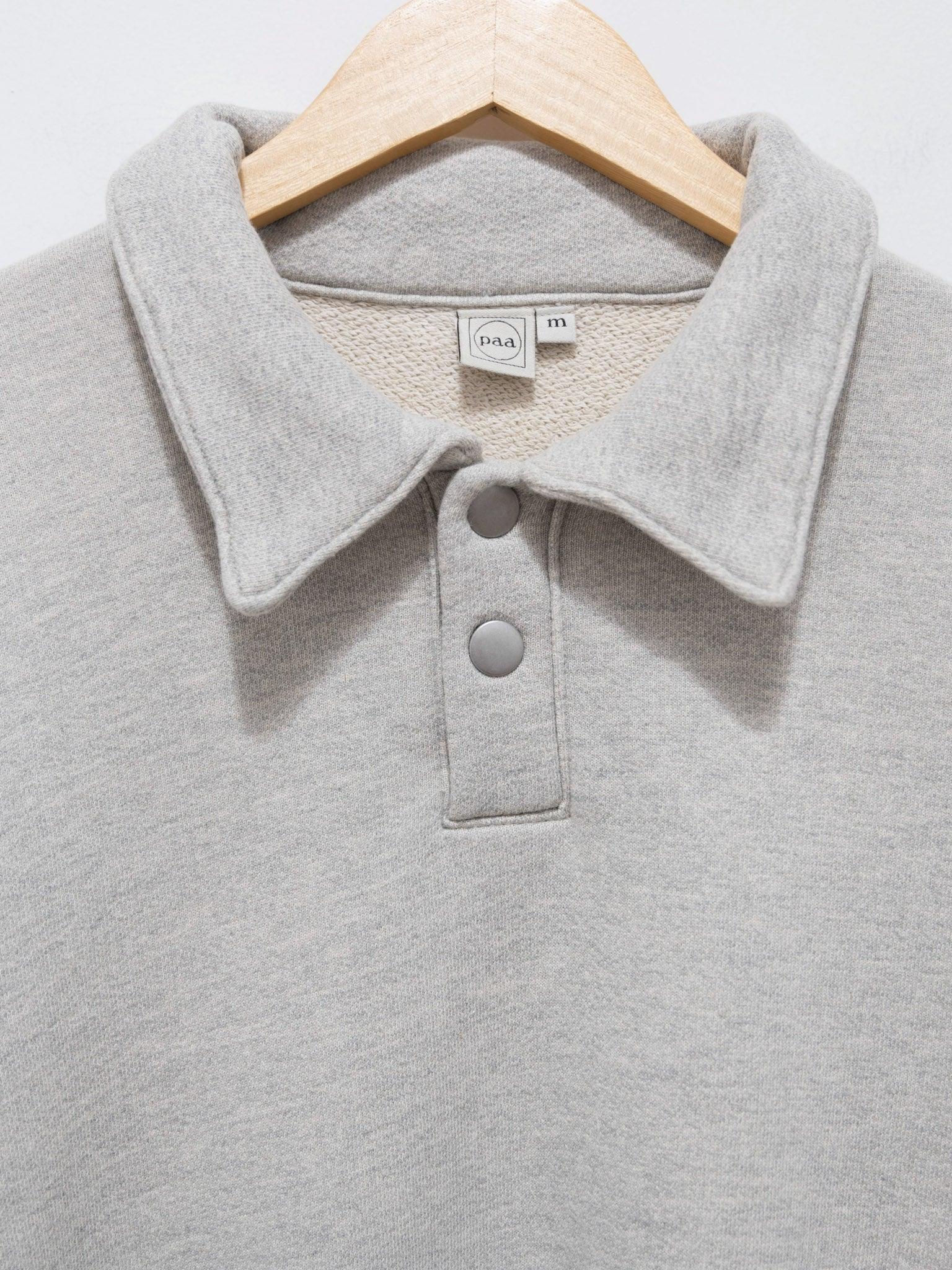 Namu Shop - paa LS Polo Sweatshirt Two - Heather Gray