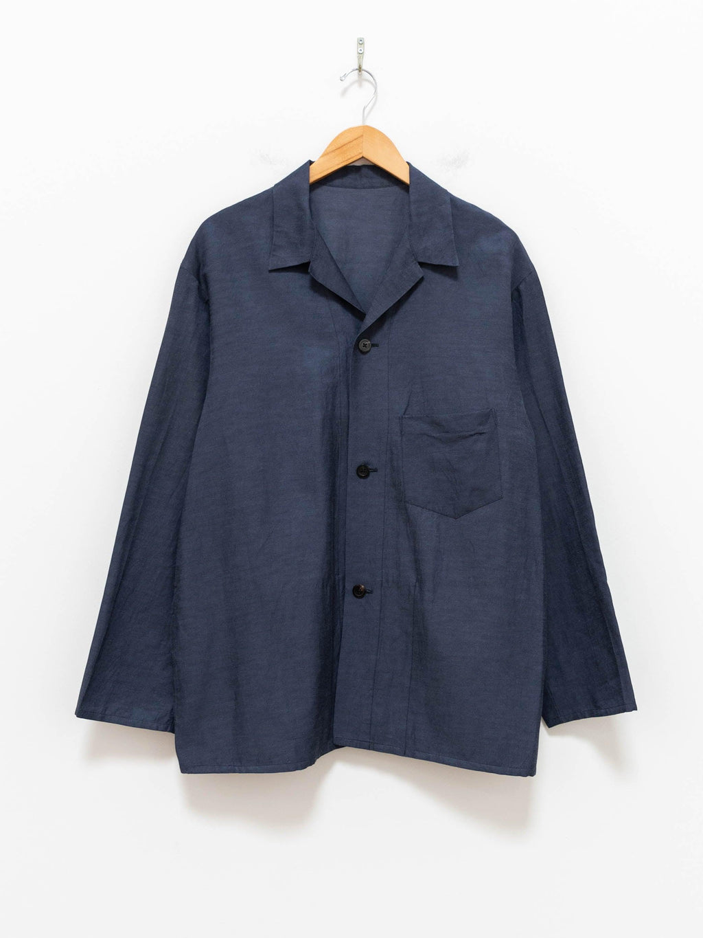 Namu Shop - Phlannel Cotton Cupro Linen Sleeping Shirt - Navy