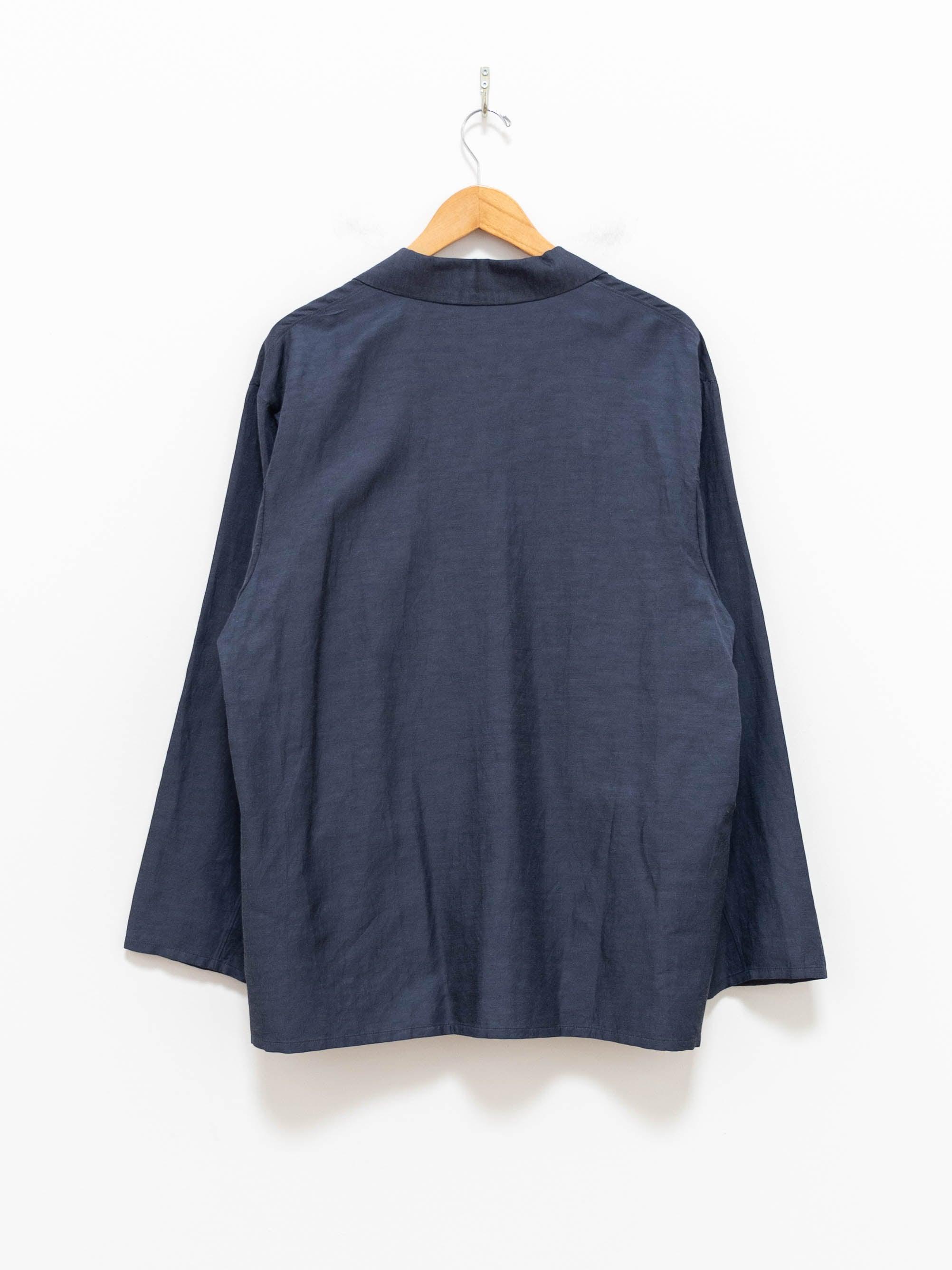Namu Shop - Phlannel Cotton Cupro Linen Sleeping Shirt - Navy
