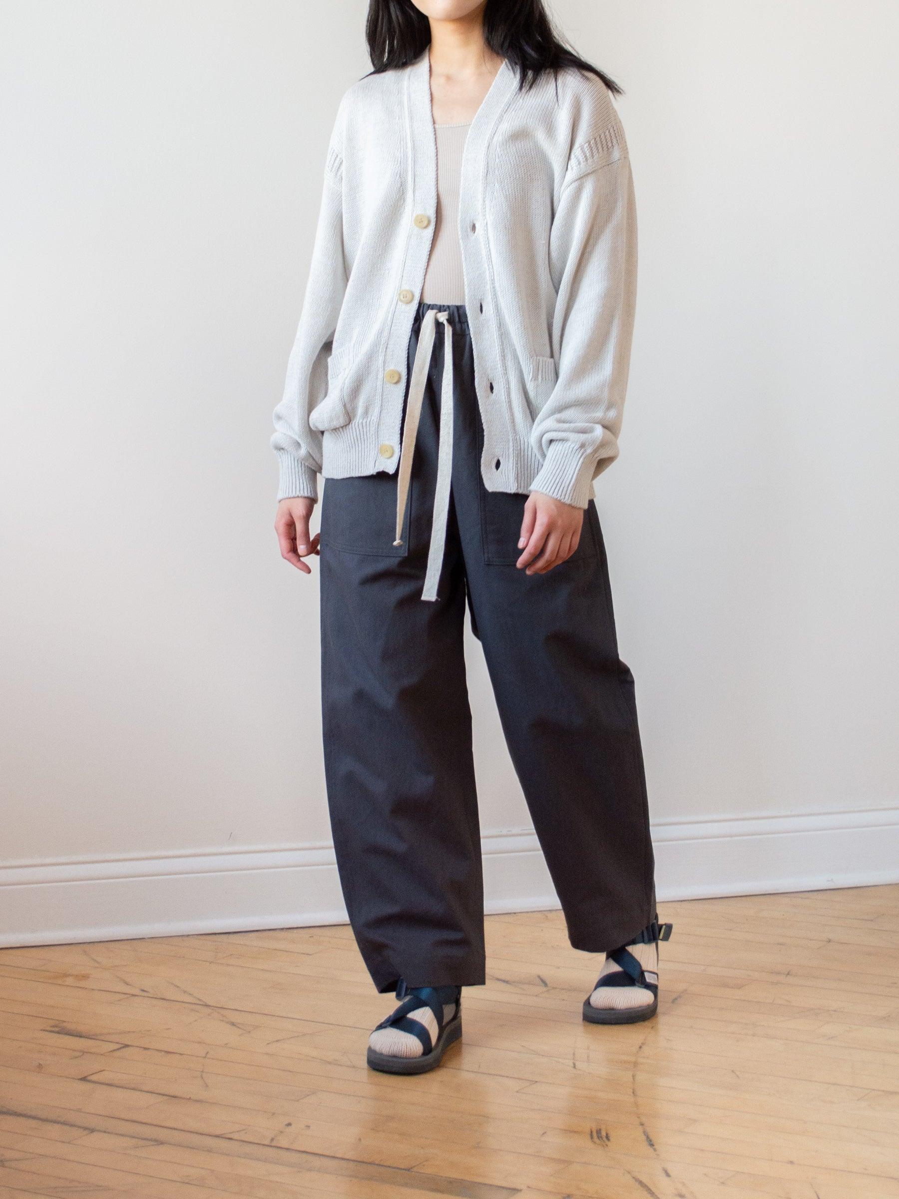 Namu Shop - Phlannel Cotton Linen Canvas Easy Trousers - Deep Gray