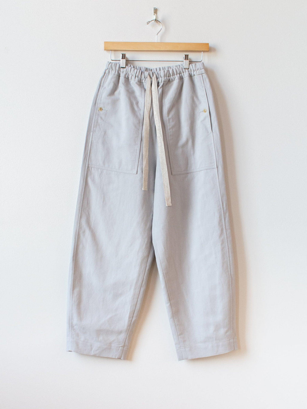 Namu Shop - Phlannel Cotton Linen Canvas Easy Trousers - Gray Blue