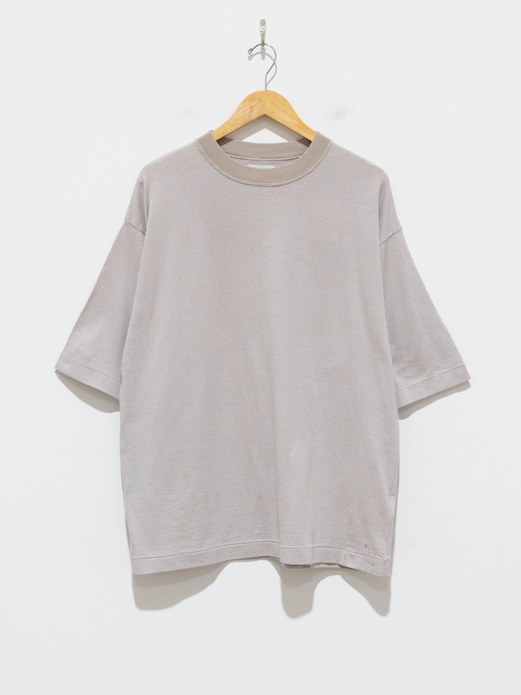 Namu Shop - Phlannel Cotton Linen Links Border T-Shirt - Beige
