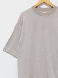 Namu Shop - Phlannel Cotton Linen Links Border T-Shirt - Beige