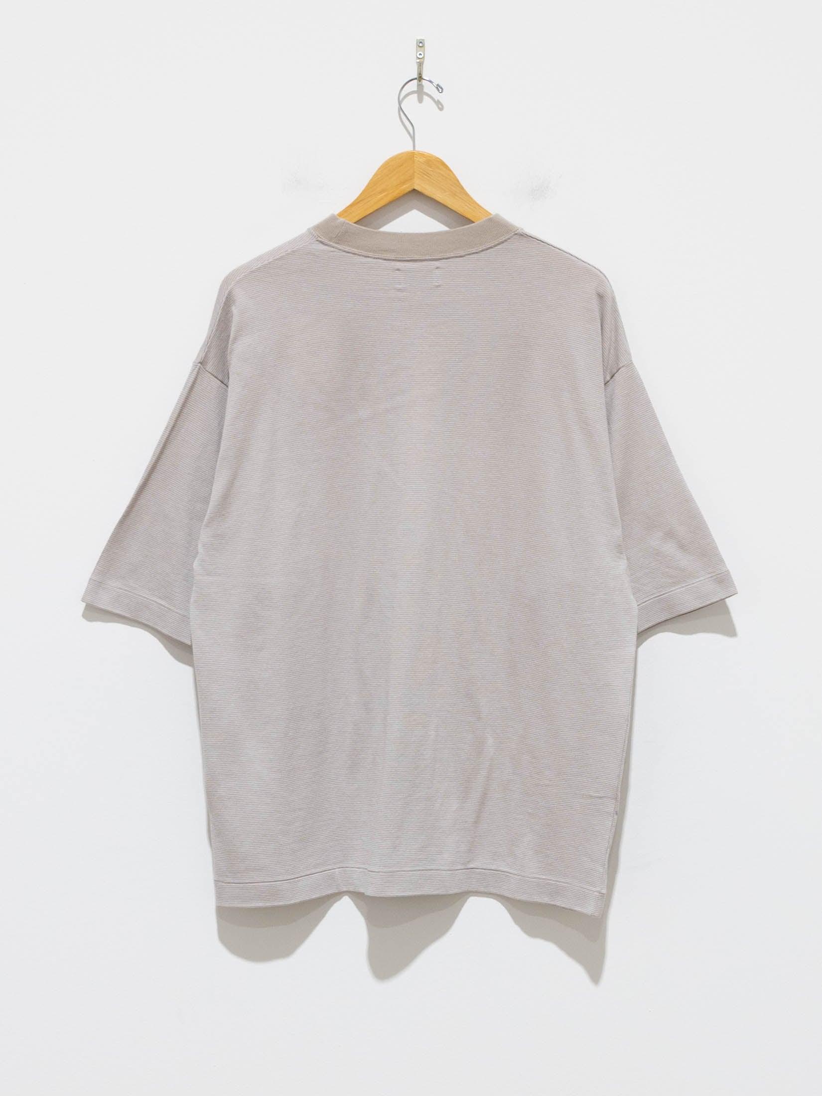 Namu Shop - Phlannel Cotton Linen Links Border T-Shirt - Beige