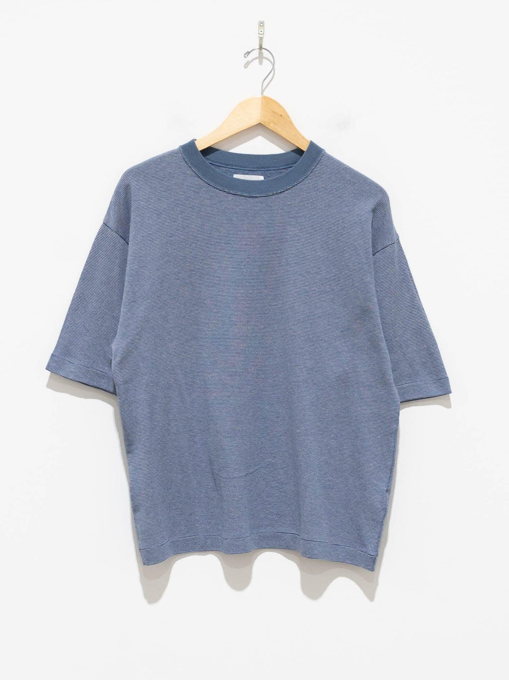 Namu Shop - Phlannel Cotton Linen Links Border T-Shirt (Women's) - Blue