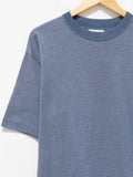 Namu Shop - Phlannel Cotton Linen Links Border T-Shirt (Women's) - Blue