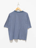 Namu Shop - Phlannel Cotton Linen Links Border T-Shirt (Women's) - Blue