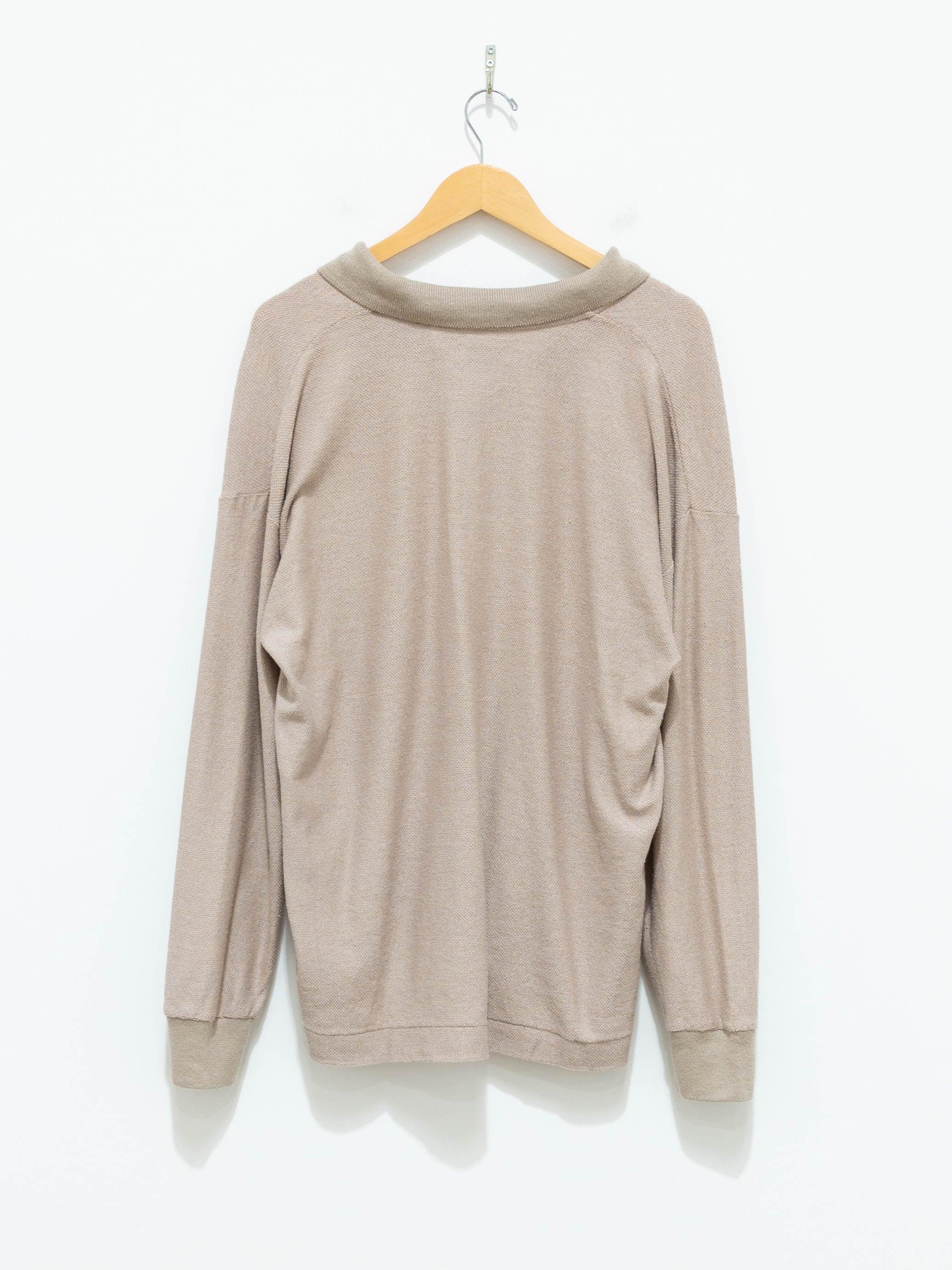 Namu Shop - Phlannel Cotton Linen Seed Stitch Skipper Polo - Beige