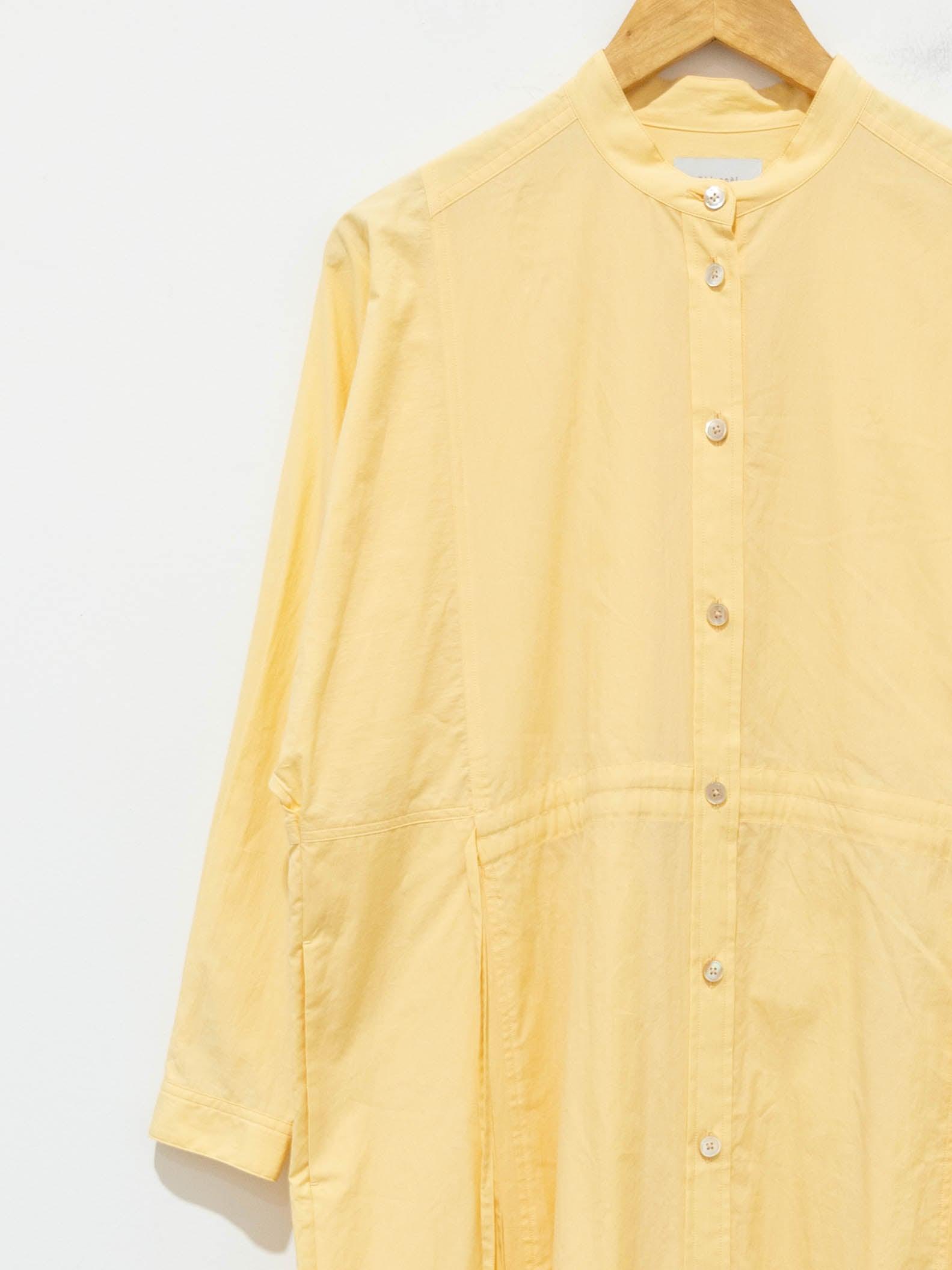 Namu Shop - Phlannel Cotton Paper Cloth Shirt Dress - Pale Yellow