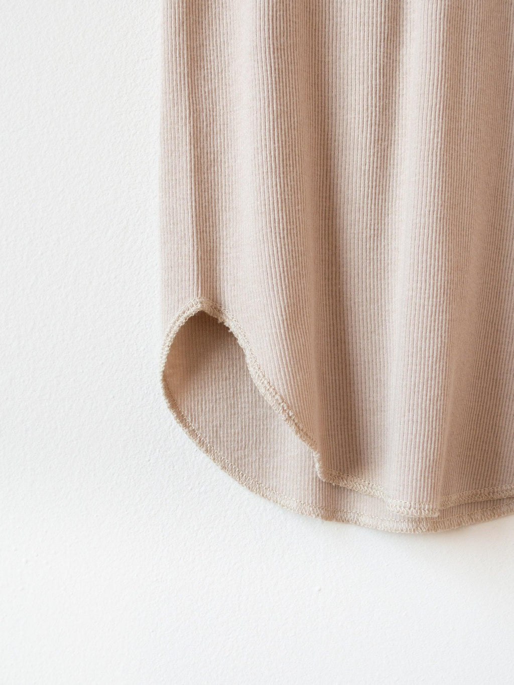 Namu Shop - Phlannel Cotton Silk Rib Seamless Tank Top - Beige