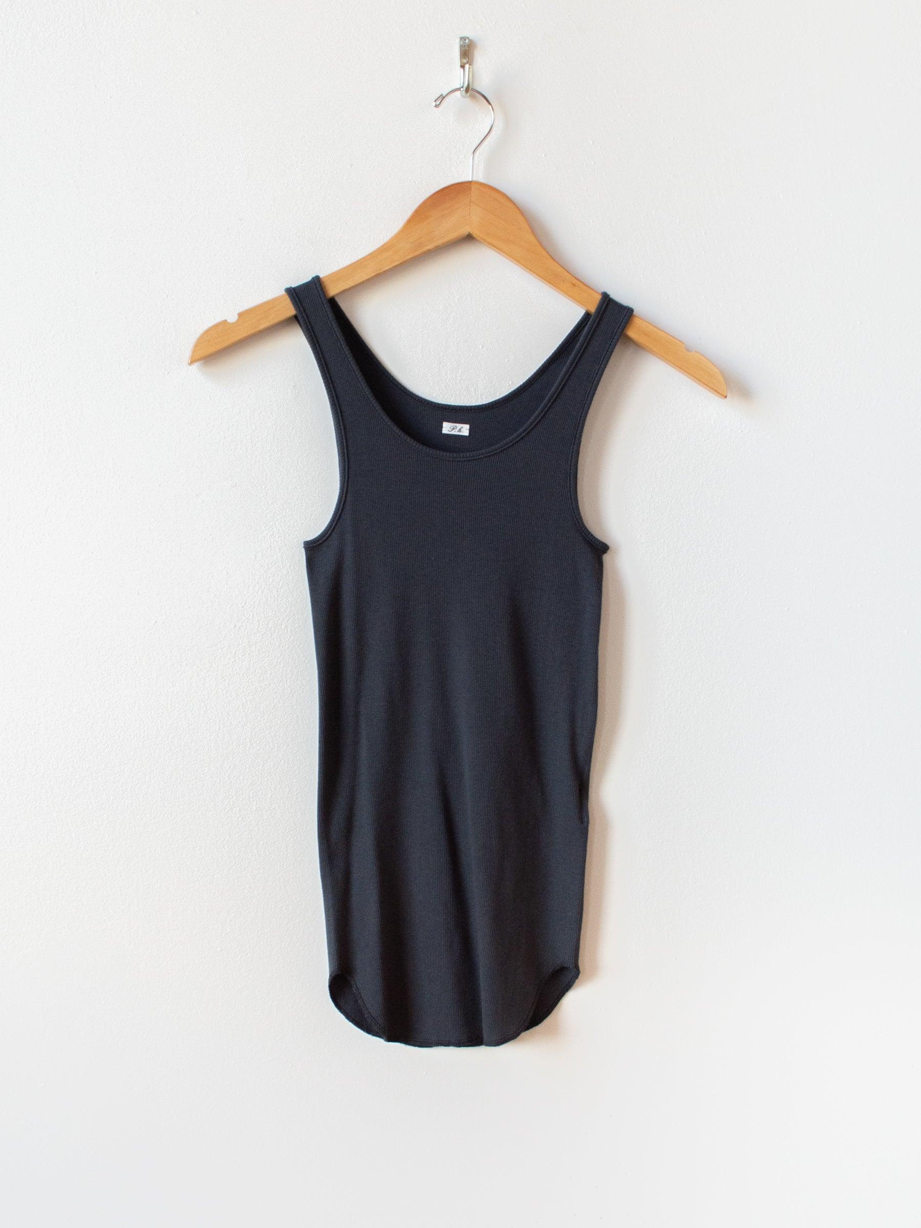 Namu Shop - Phlannel Cotton Silk Rib Seamless Tank Top - Deep Gray