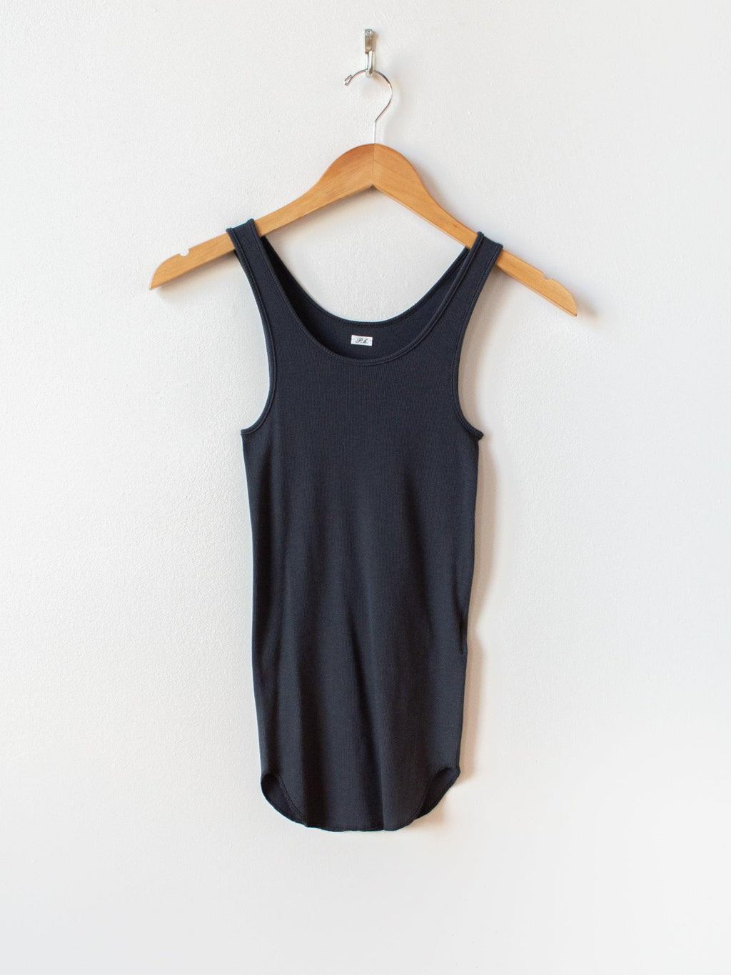 Namu Shop - Phlannel Cotton Silk Rib Seamless Tank Top - Deep Gray