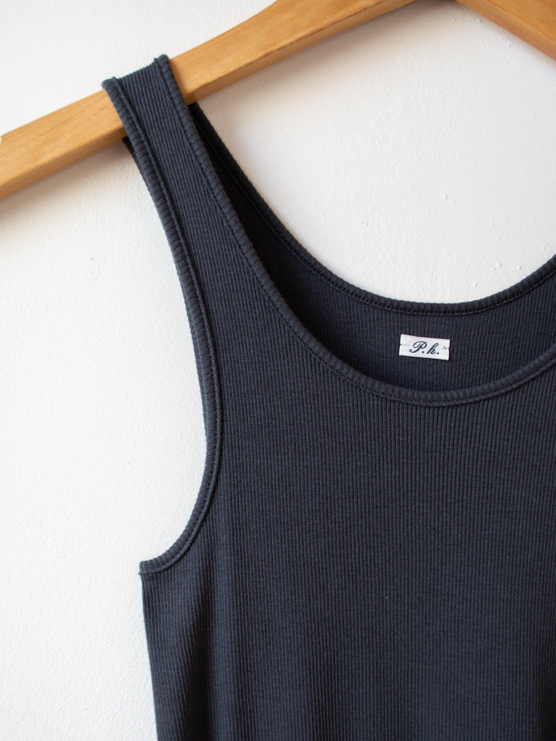 Namu Shop - Phlannel Cotton Silk Rib Seamless Tank Top - Deep Gray