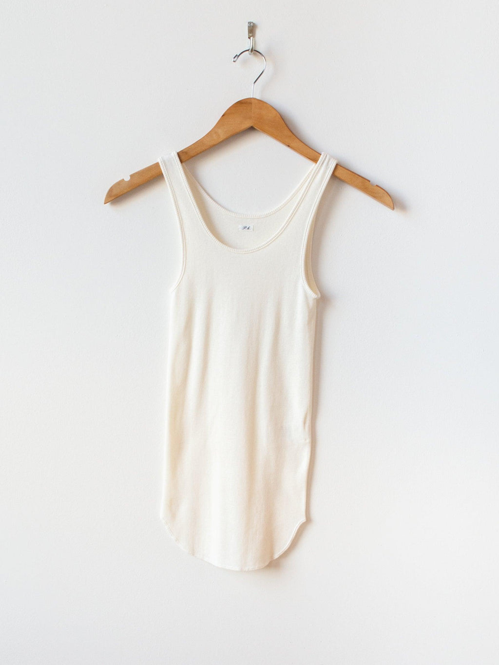 Namu Shop - Phlannel Cotton Silk Rib Seamless Tank Top - Ecru