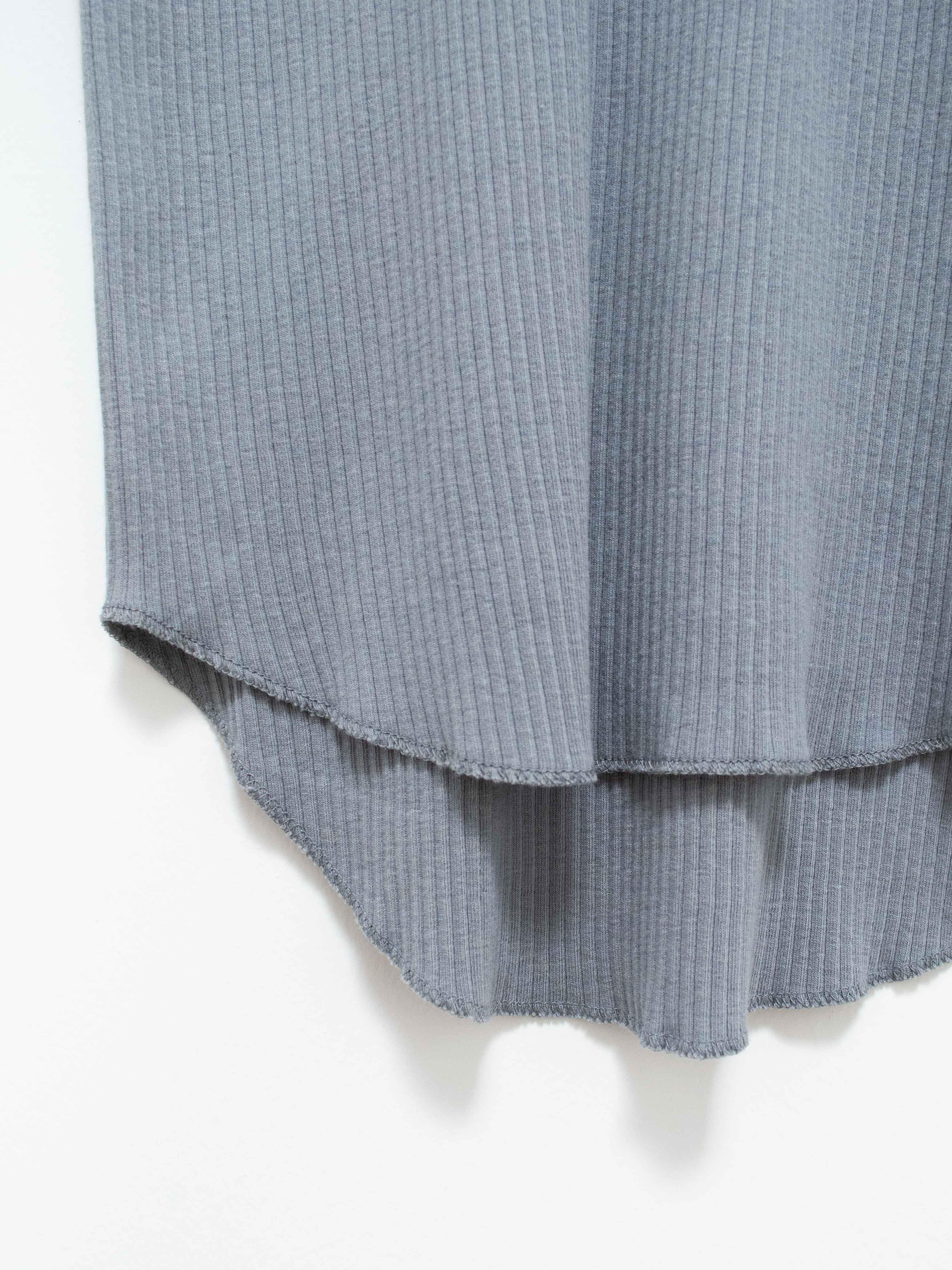 Namu Shop - Phlannel Cotton Silk Rib Turtleneck Tee - Gray Blue