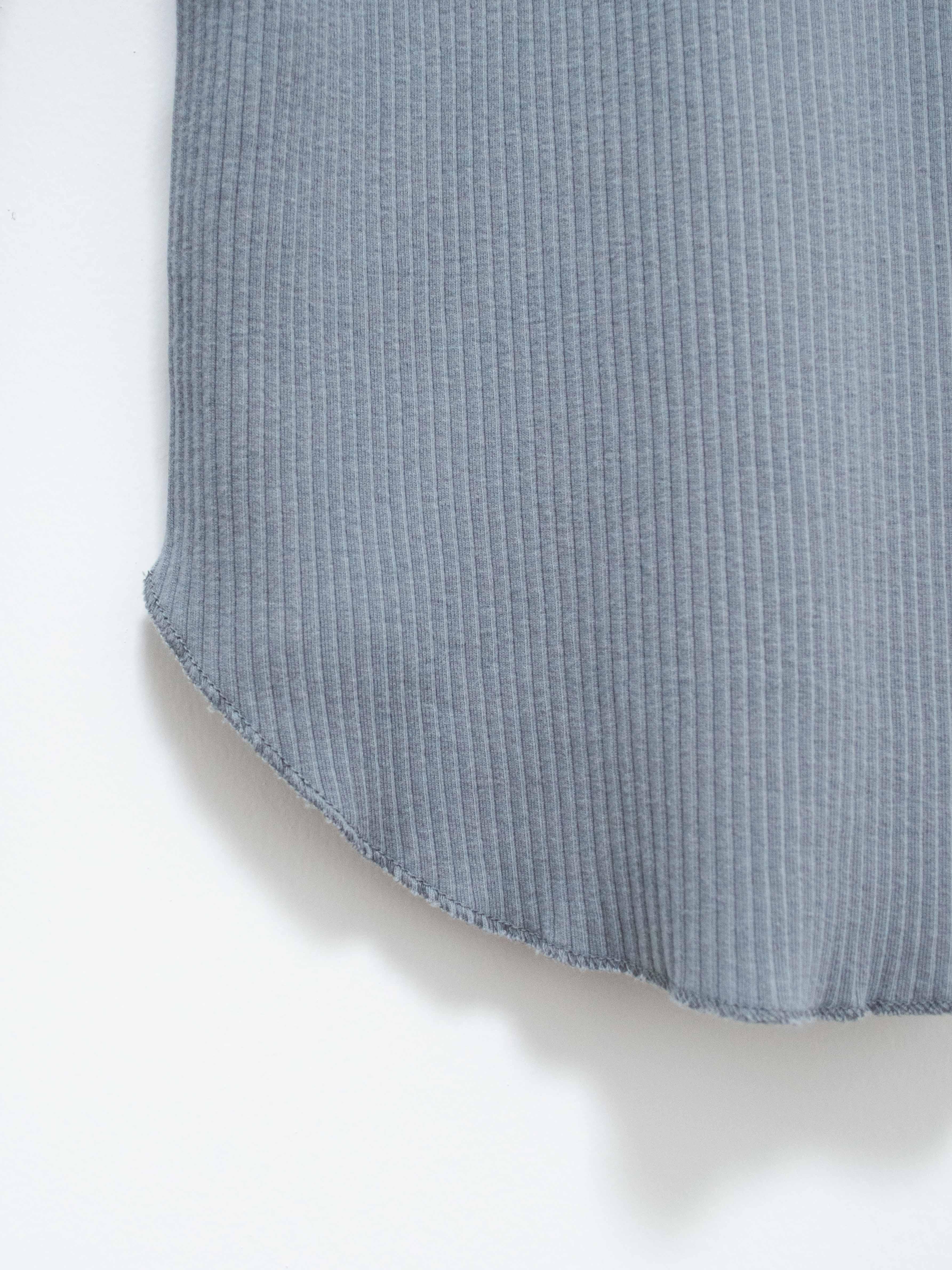 Namu Shop - Phlannel Cotton Silk Rib Turtleneck Tee - Gray Blue