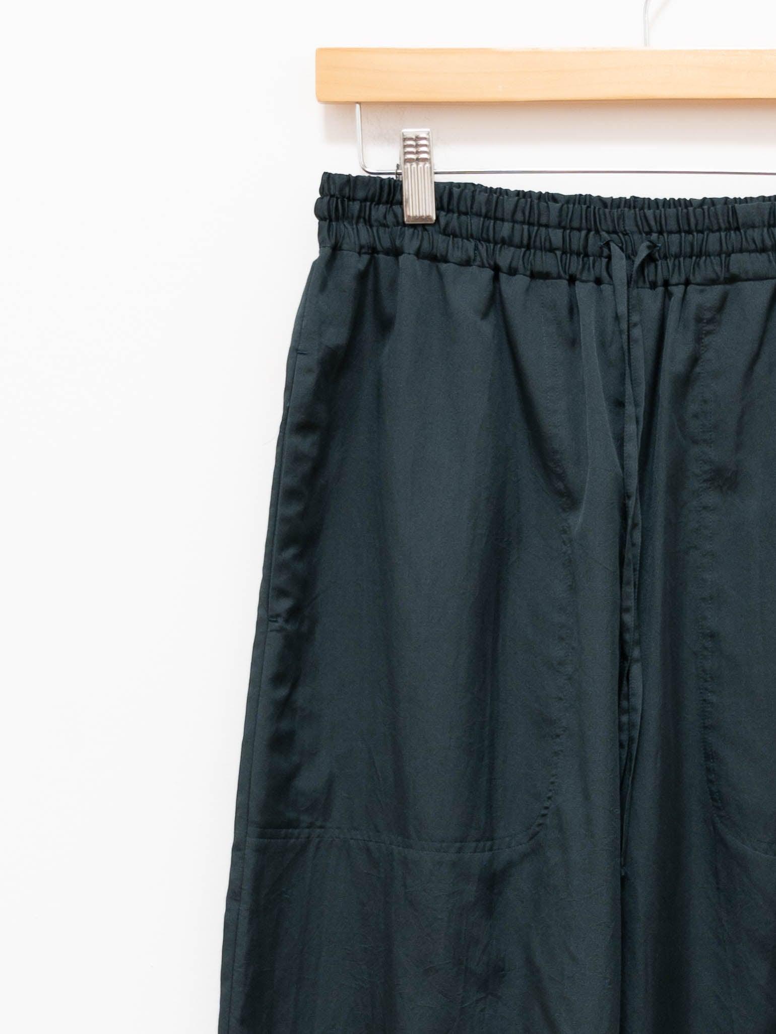 Namu Shop - Phlannel Cotton Silk Satin Easy Trousers - Dark Green