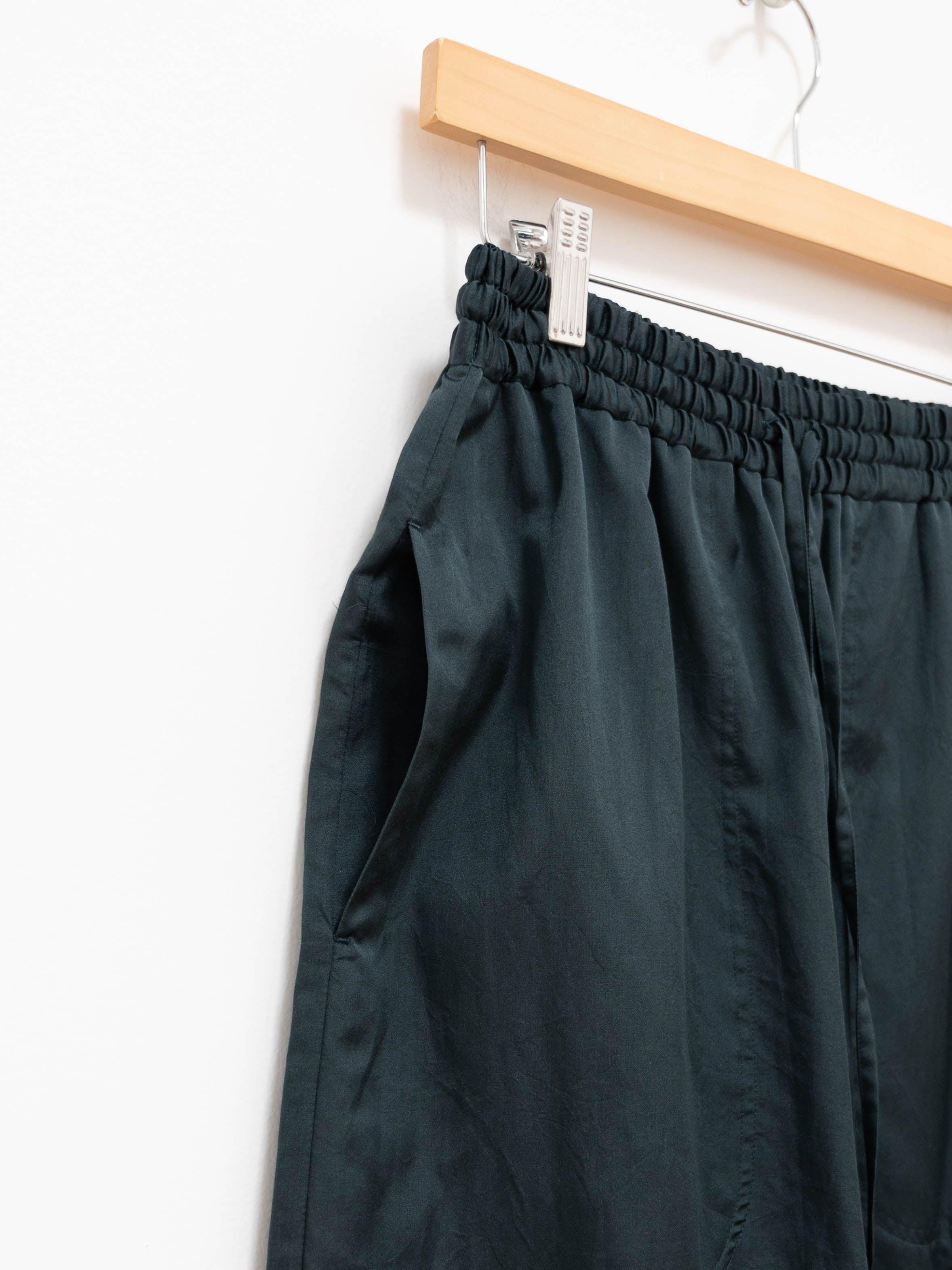 Namu Shop - Phlannel Cotton Silk Satin Easy Trousers - Dark Green