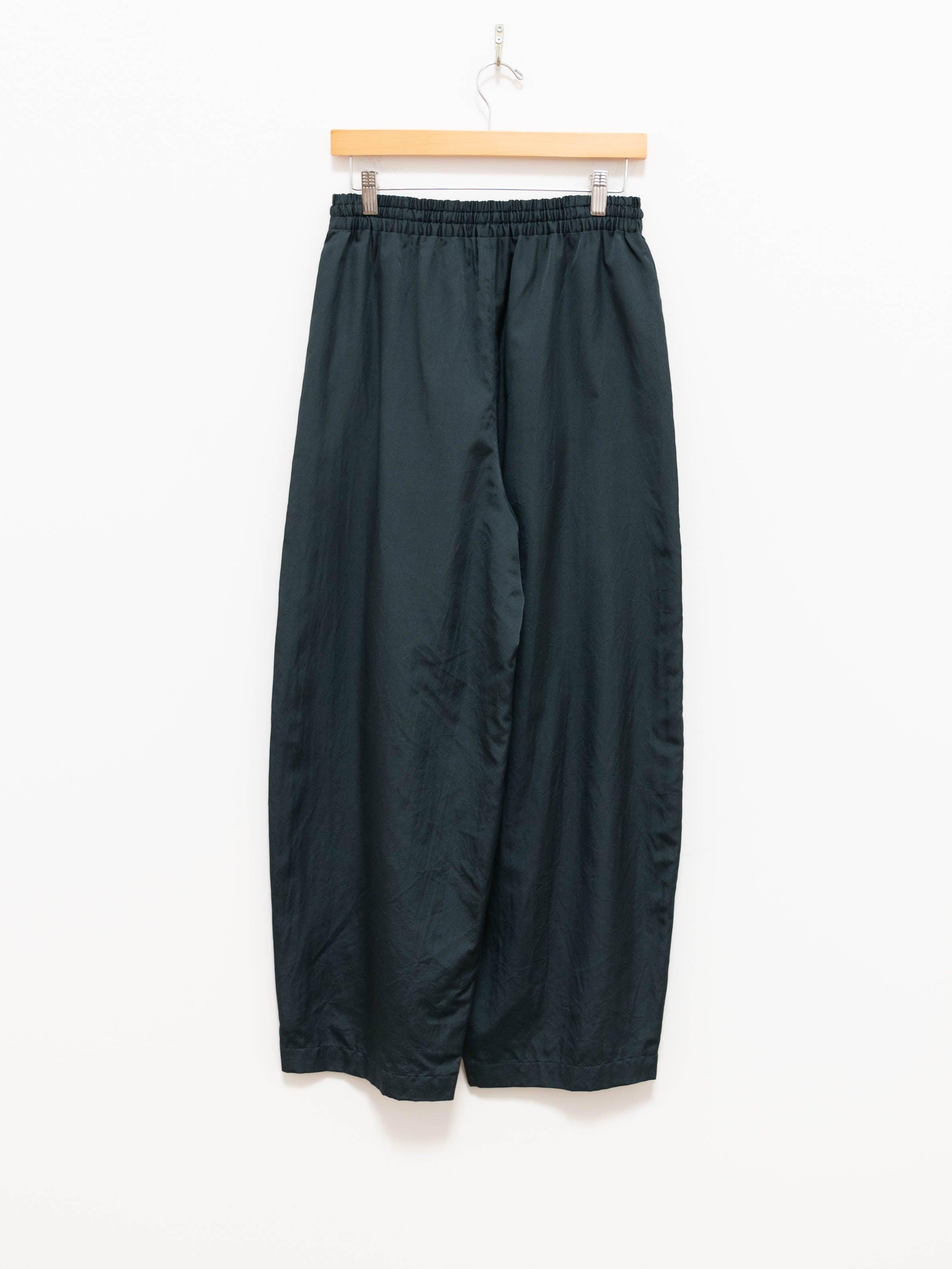 Namu Shop - Phlannel Cotton Silk Satin Easy Trousers - Dark Green