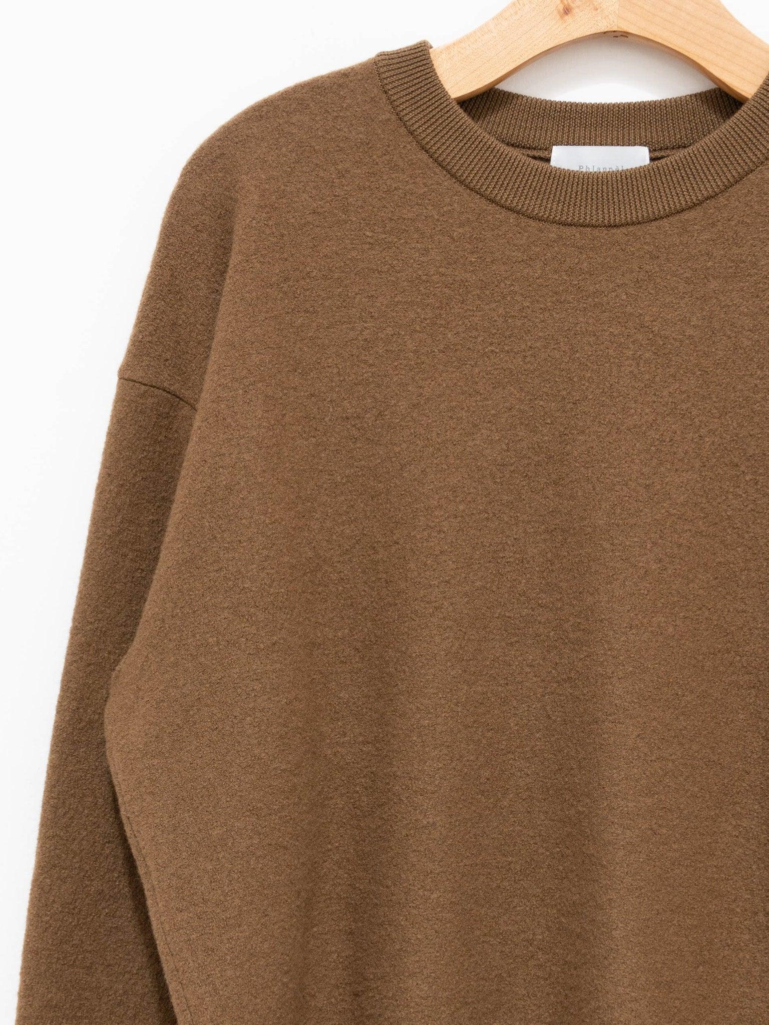 Namu Shop - Phlannel Cut and Sew Wool Crewneck - Camel