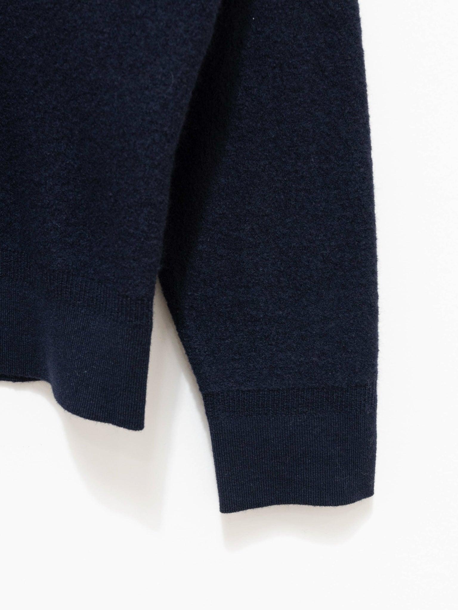 Namu Shop - Phlannel Cut and Sew Wool Crewneck - Navy