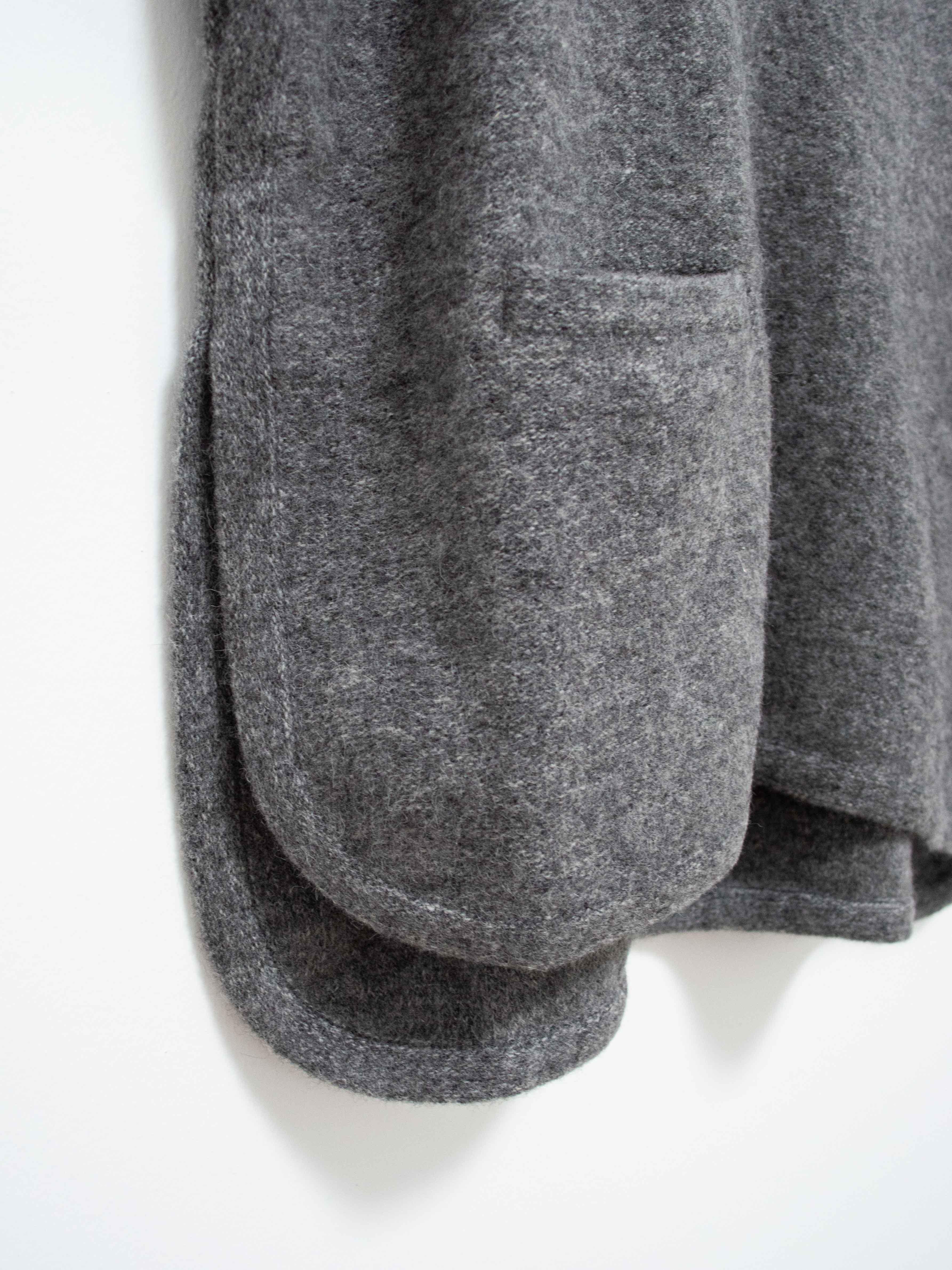 Namu Shop - Phlannel Felt Wool Knit Poncho - Charcoal