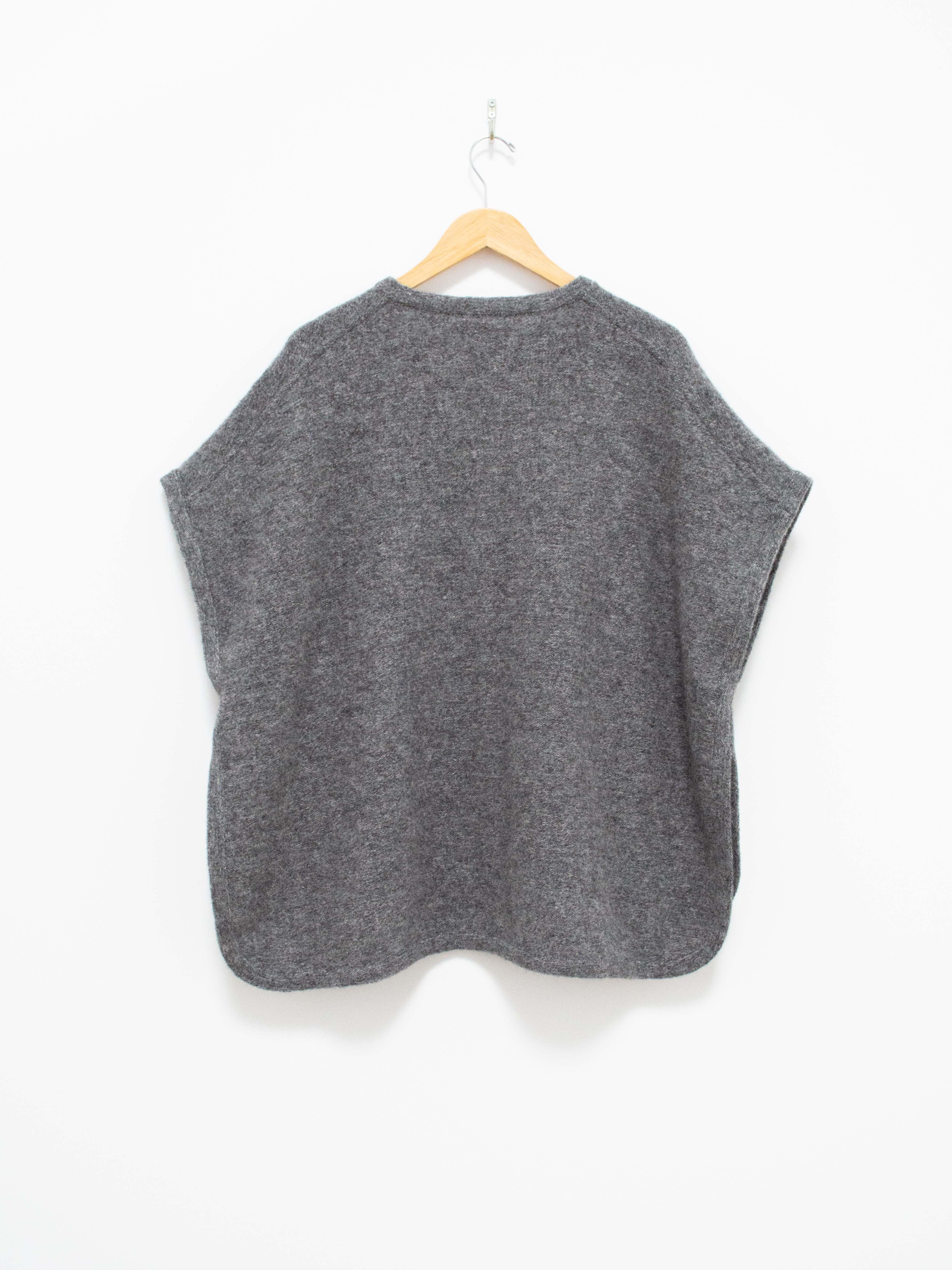 Namu Shop - Phlannel Felt Wool Knit Poncho - Charcoal