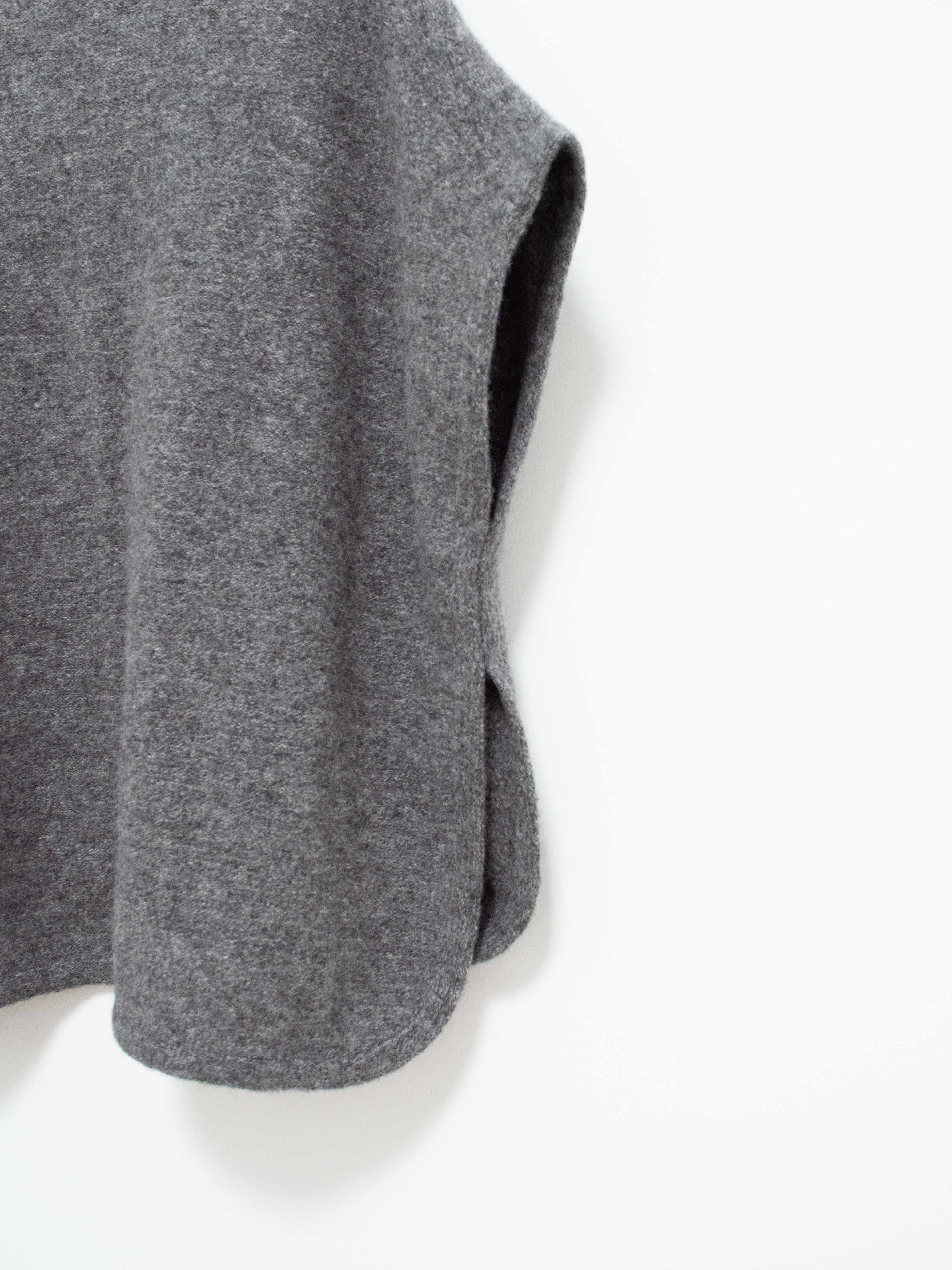 Namu Shop - Phlannel Felt Wool Knit Poncho - Charcoal