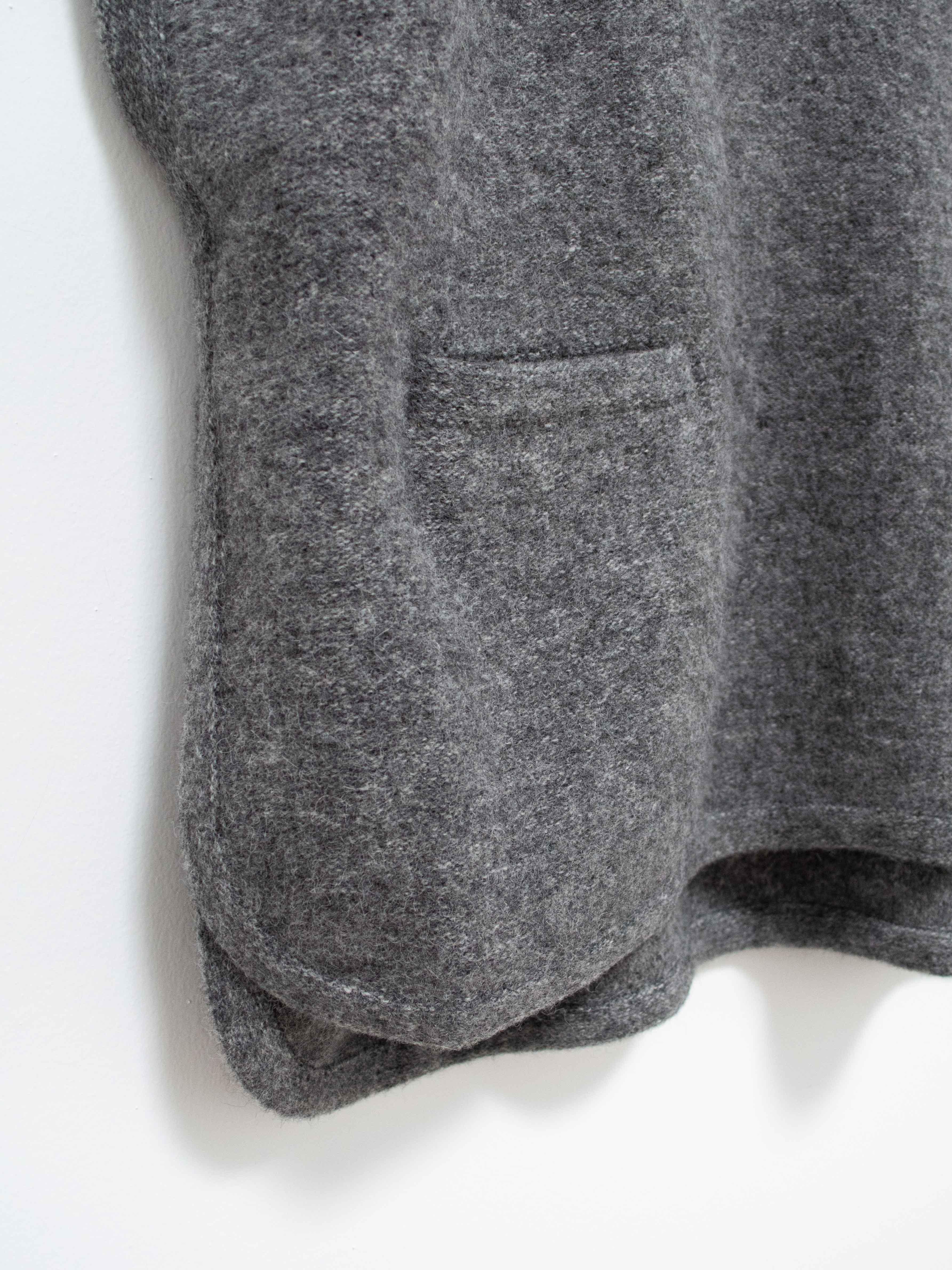 Namu Shop - Phlannel Felt Wool Knit Poncho - Charcoal