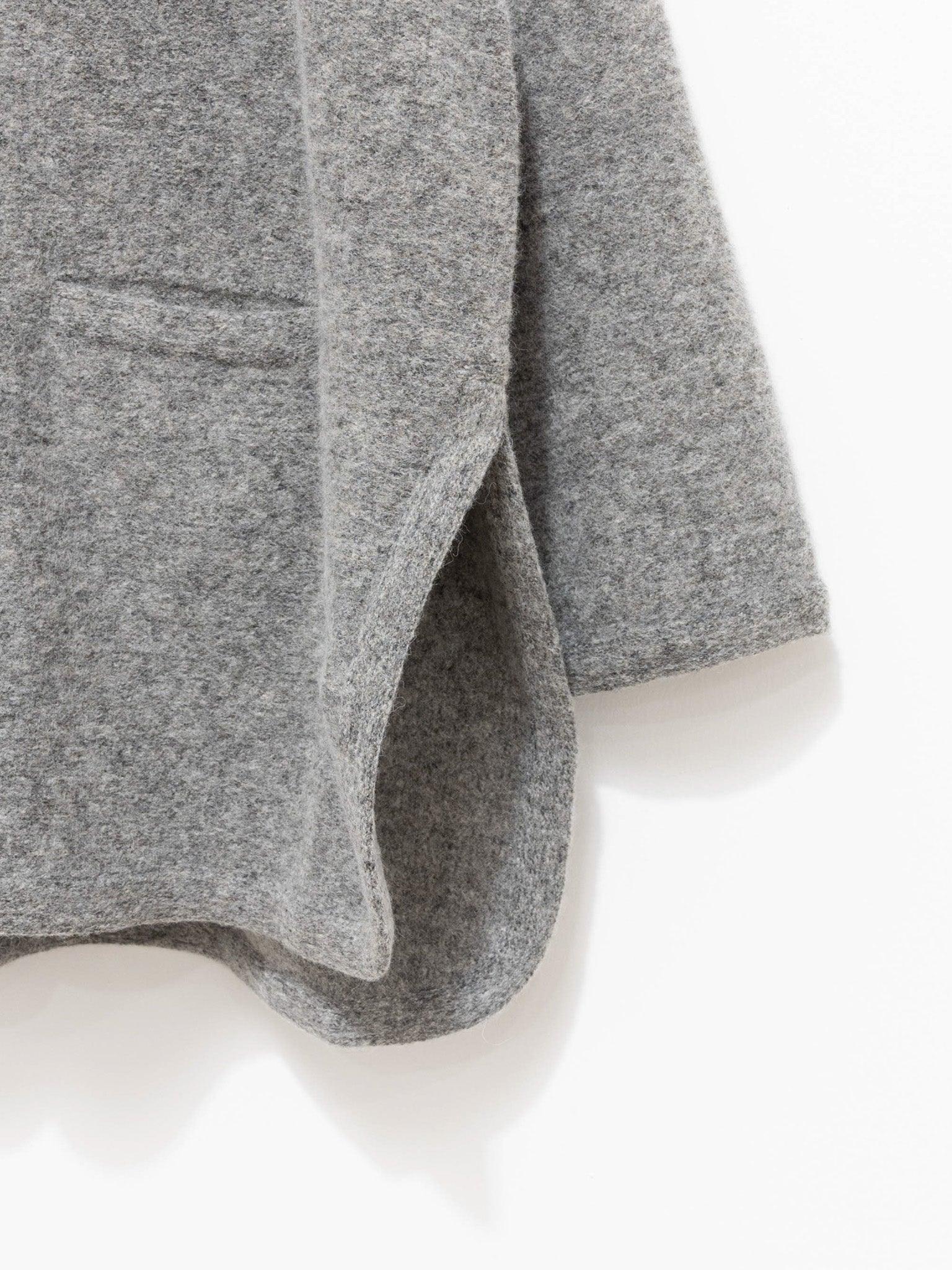 Namu Shop - Phlannel Felt Wool Knit Shawl Collar Coat - Gray
