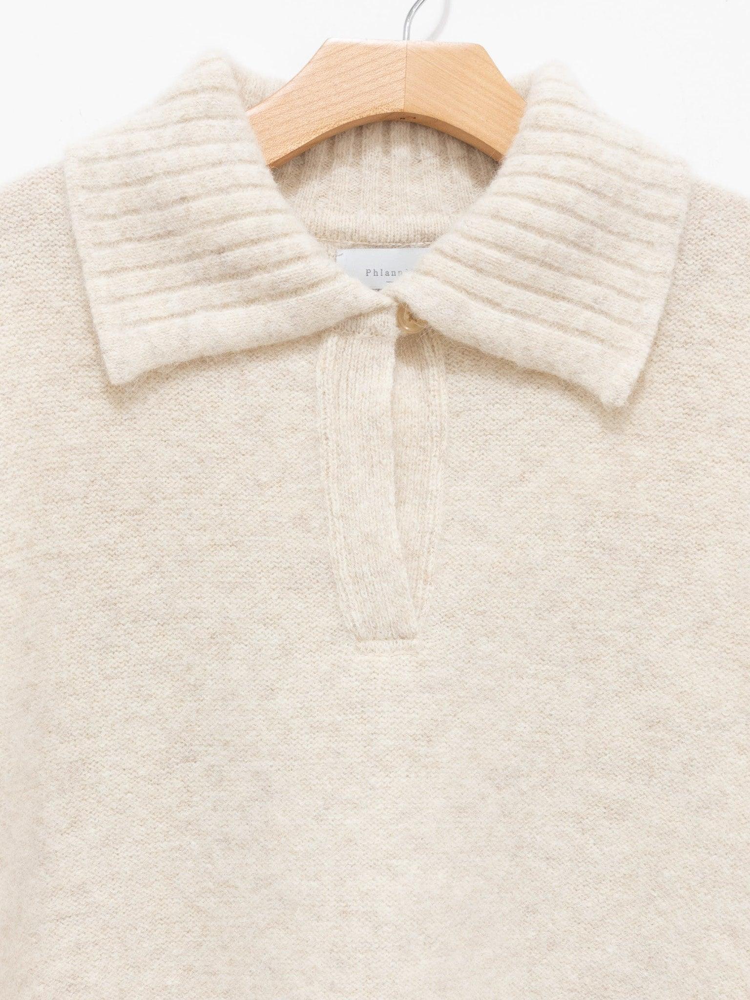 Namu Shop - Phlannel Felt Wool Knit Skipper Poncho - White