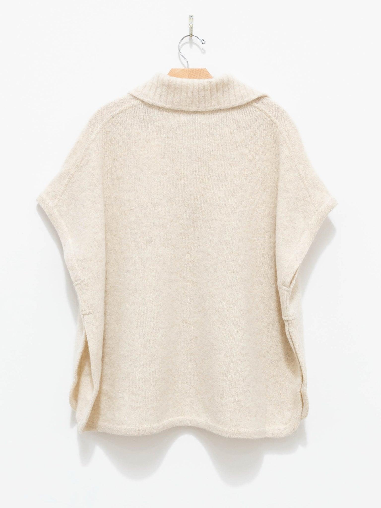 Namu Shop - Phlannel Felt Wool Knit Skipper Poncho - White