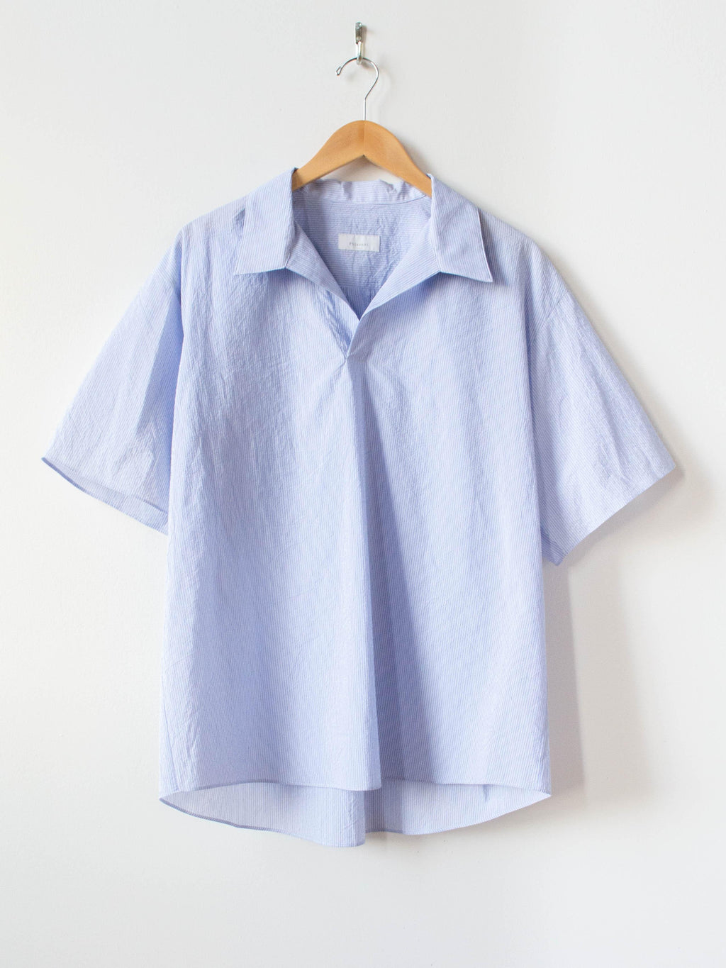 Namu Shop - Phlannel Finx Cotton Cordlane Skipper Collar Shirt - Blue Stripe
