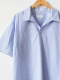 Namu Shop - Phlannel Finx Cotton Cordlane Skipper Collar Shirt - Blue Stripe