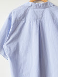 Namu Shop - Phlannel Finx Cotton Cordlane Skipper Collar Shirt - Blue Stripe