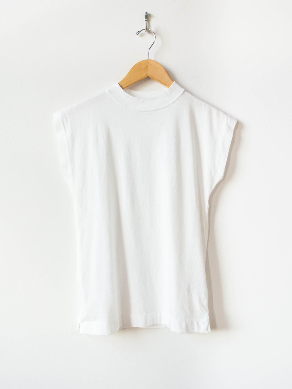 Namu Shop - Phlannel Light Suvin Cotton French-sleeve T-shirt - White