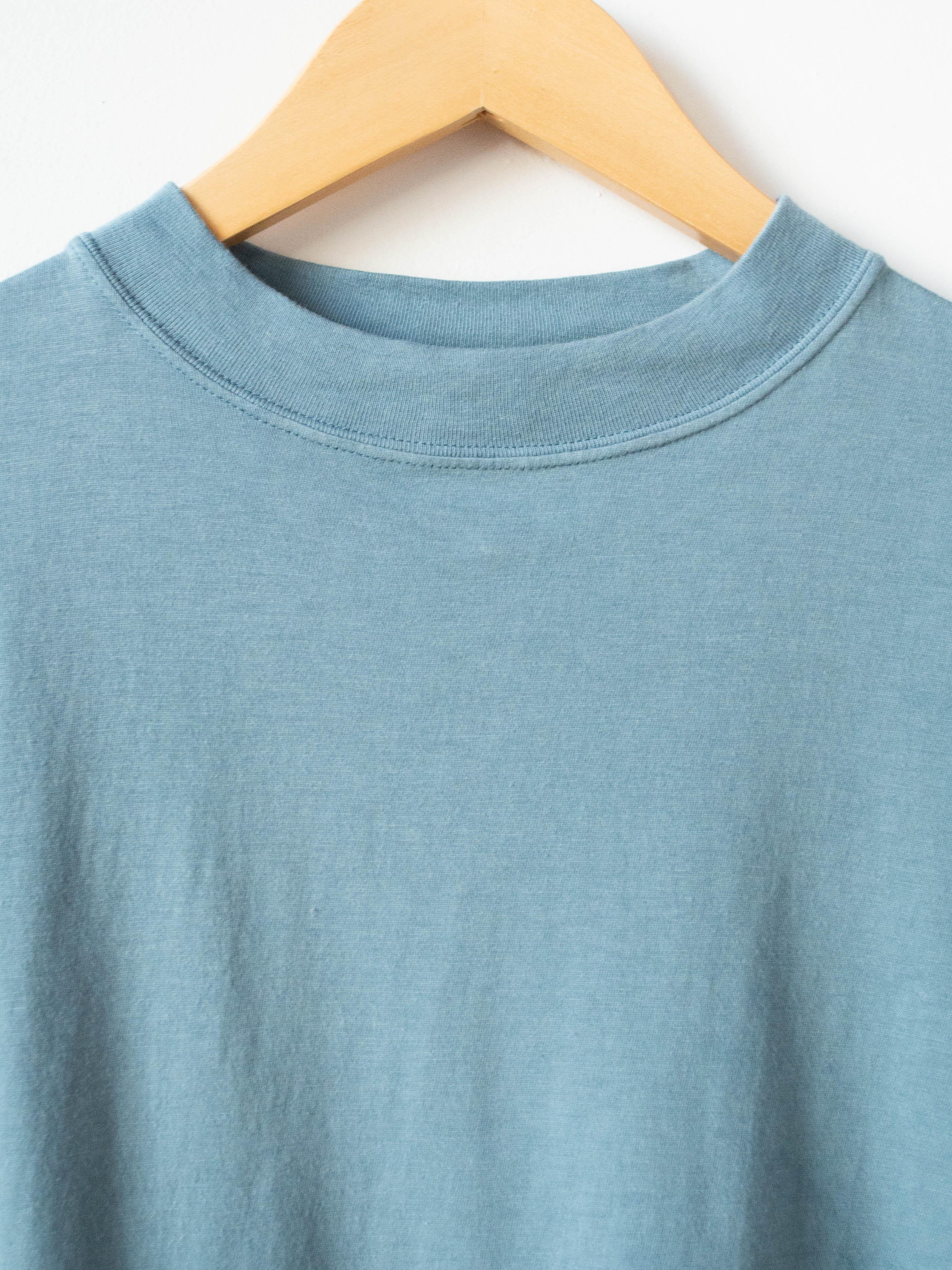 Namu Shop - Phlannel Light Suvin Cotton Half-sleeve T-shirt - Blue